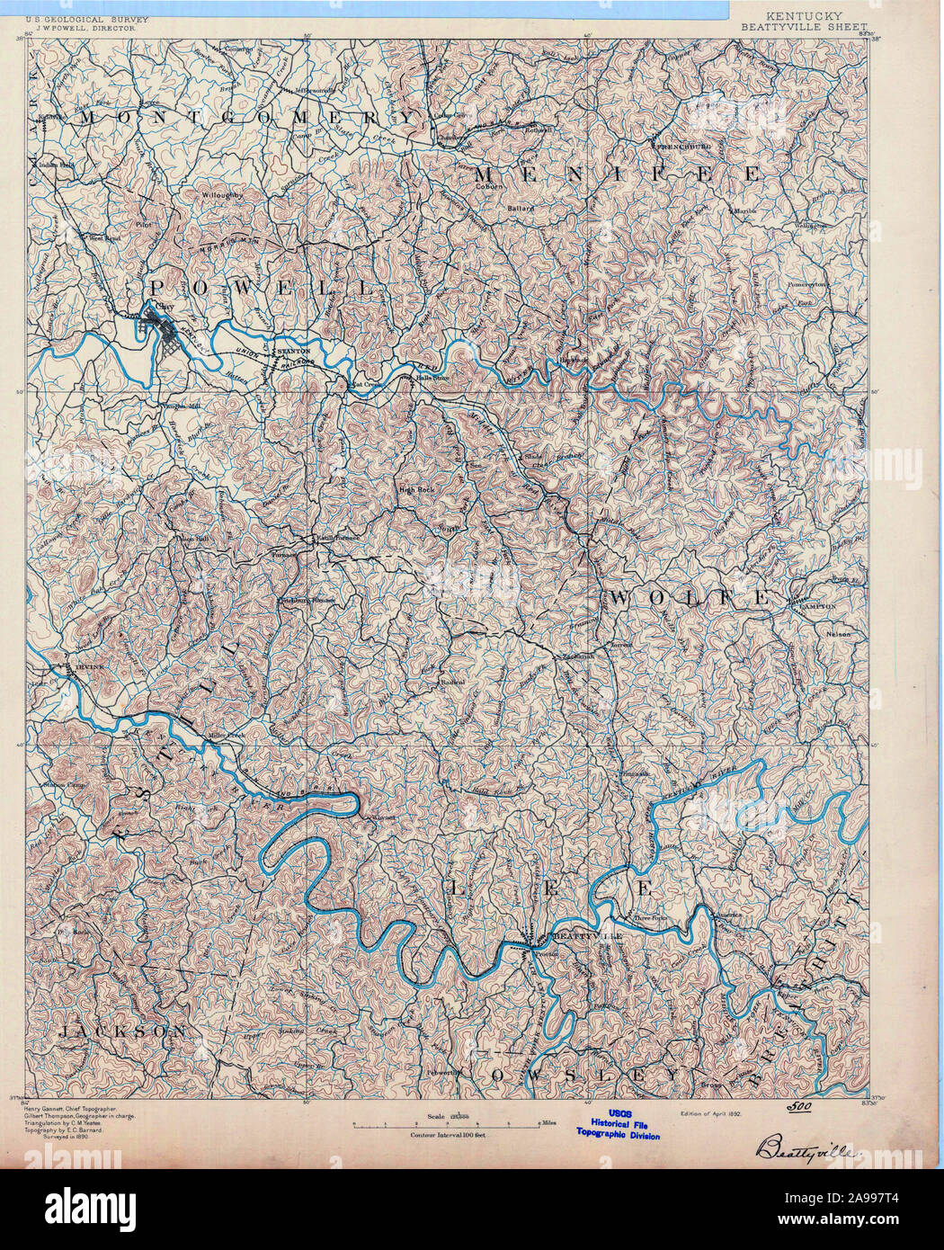 Map of beattyville hires stock photography and images Alamy