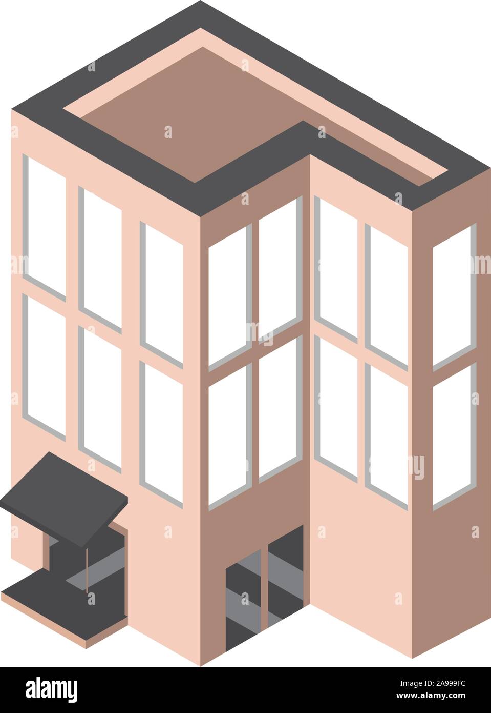 building exterior company isometric style vector illustration Stock ...