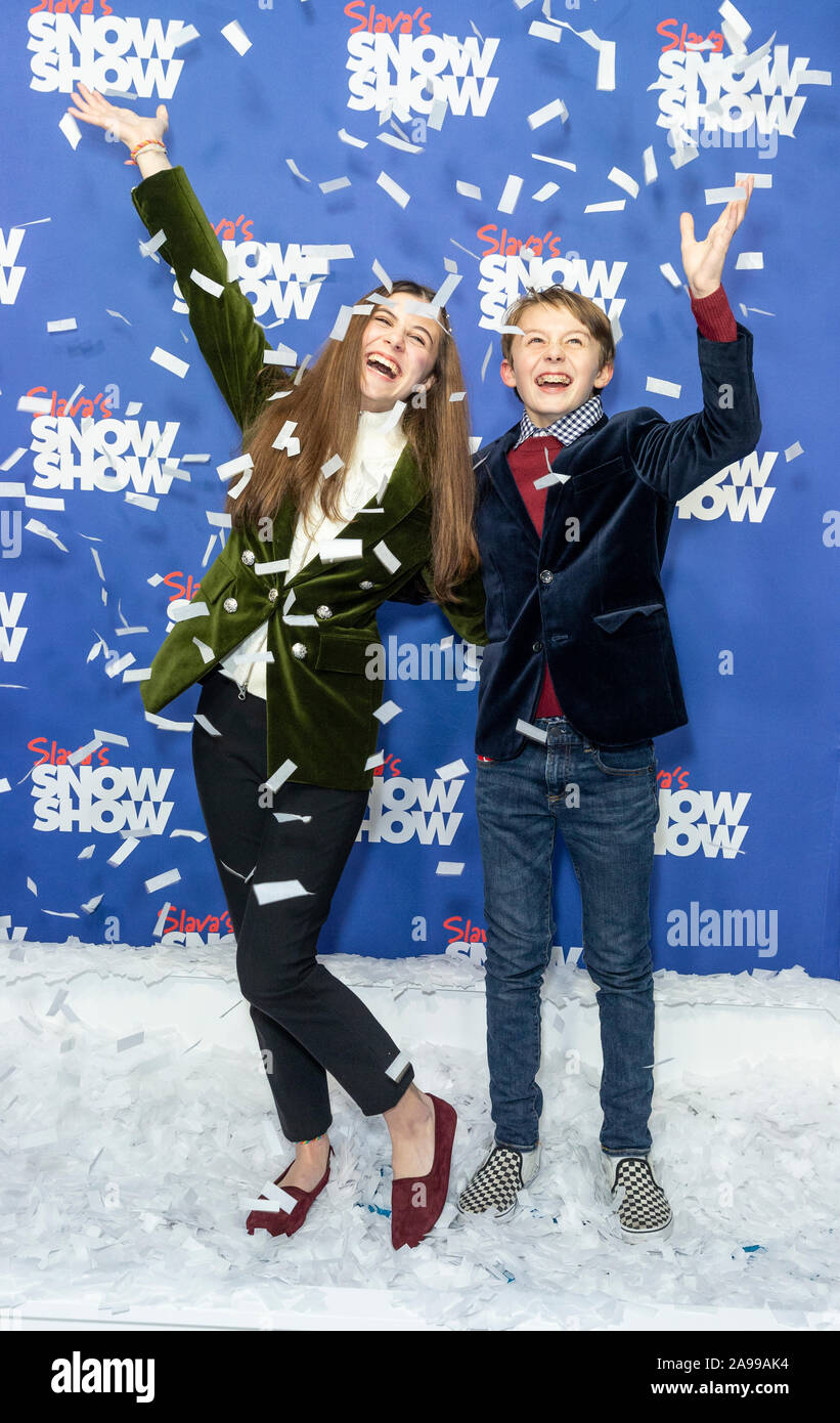 New York, NY - November 13, 2019: Mia Sinclair Jenness and Brady