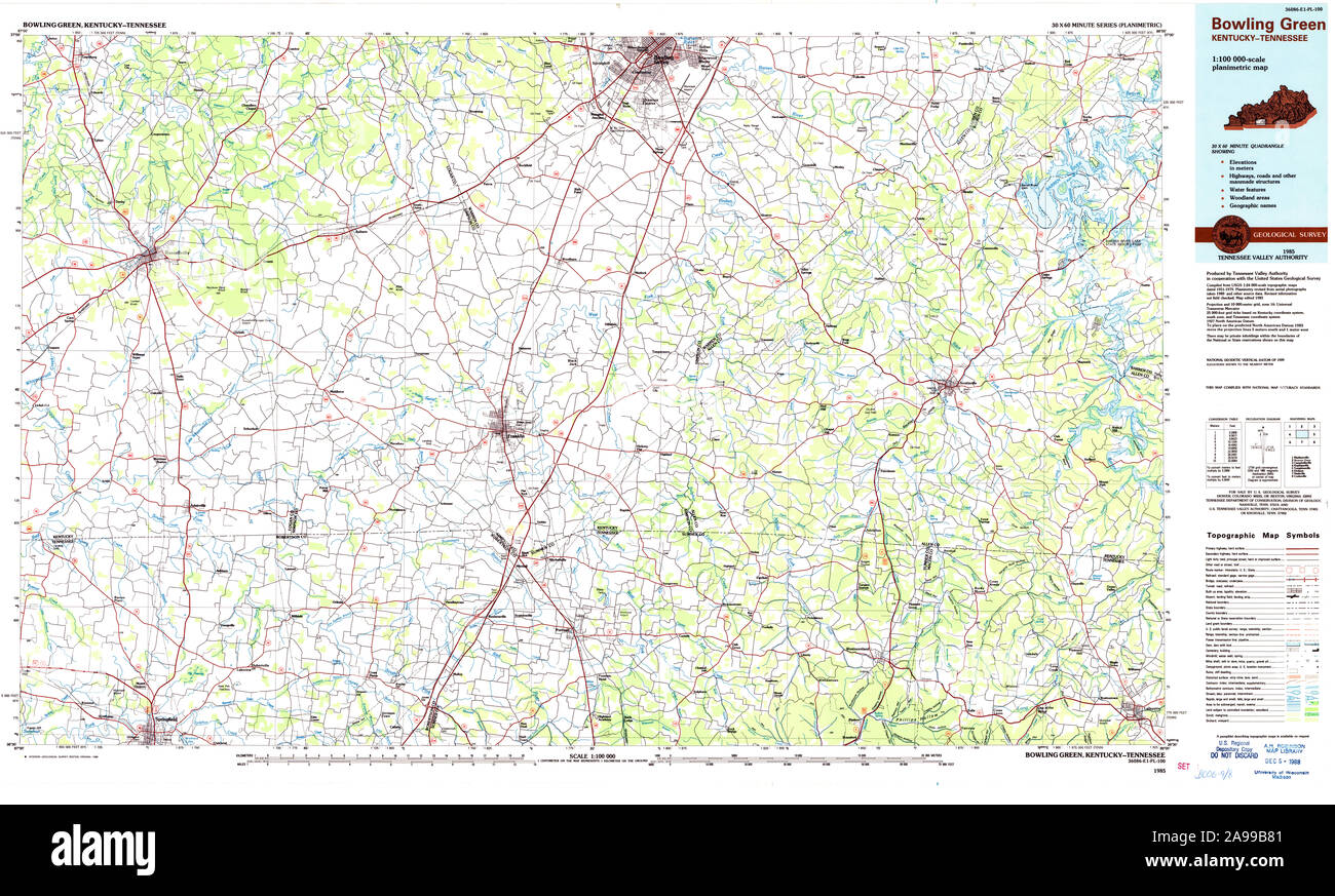 Map of bowling green kentucky hi-res stock photography and images - Alamy