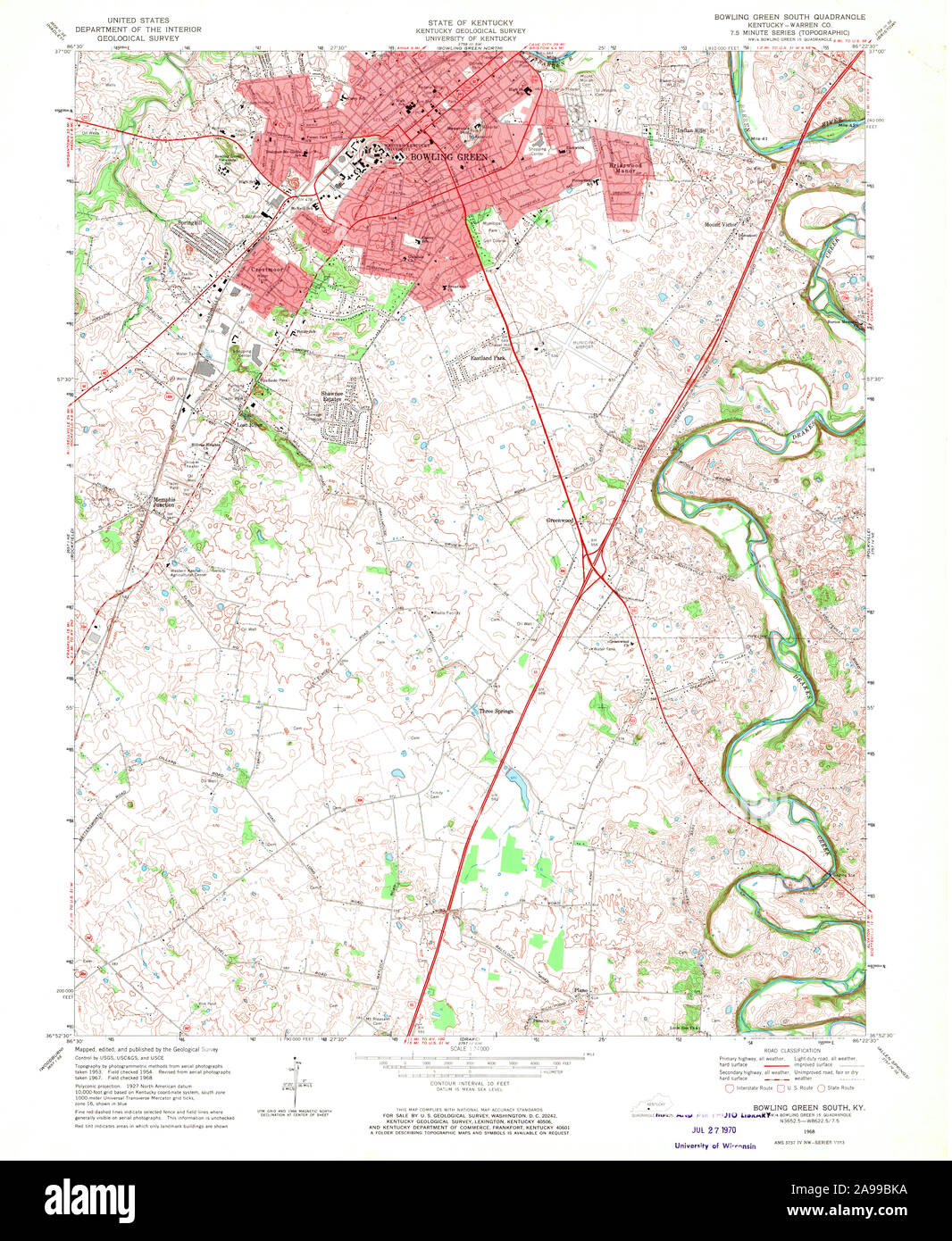 Map of bowling green kentucky hires stock photography and images Alamy