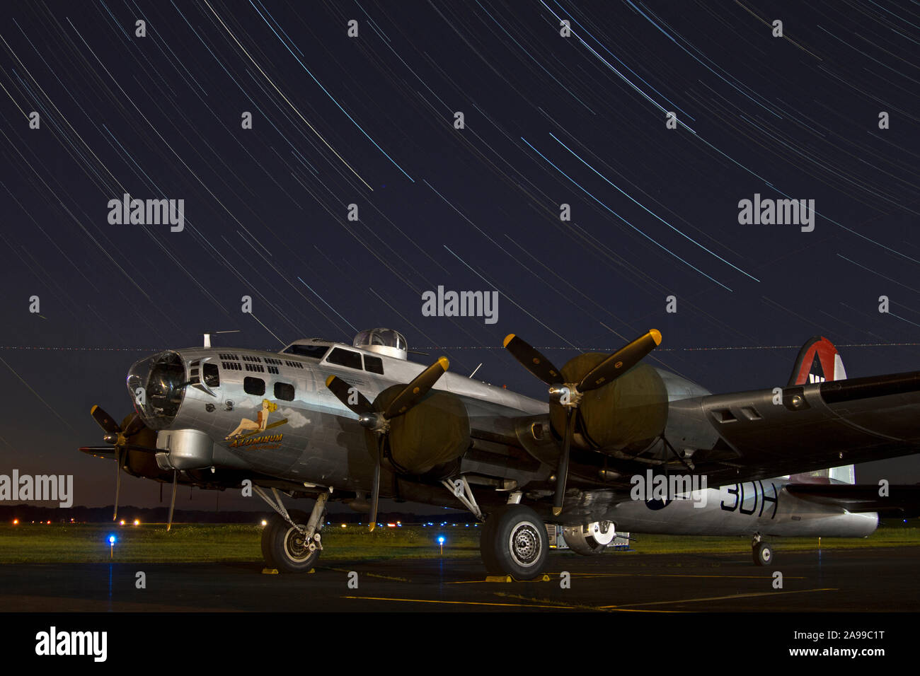 A World War II era B17 Flying Fortress on display at the 2015 Heavy