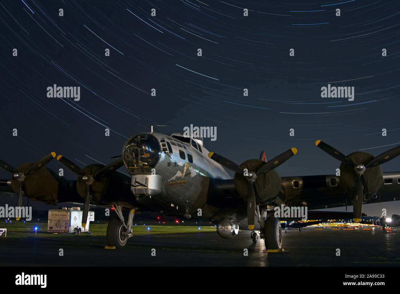 A World War II era B17 Flying Fortress on display at the 2015 Heavy