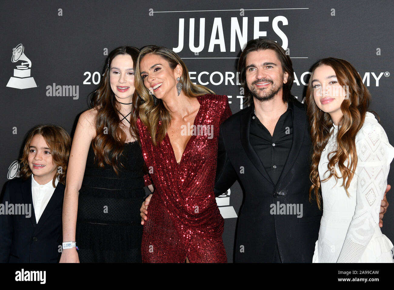 Las Vegas, NV, USA. 13th Nov, 2019. Karen Martinez, Juanes and Family at the 2019 Latin Recording Academy Person of the Year gala, honoring Juanes, during the 20th Annual Latin Grammy Awards in Las Vegas, Nevada, on November 13, 2019. Credit: Damairs Carter/Media Punch/Alamy Live News Stock Photo