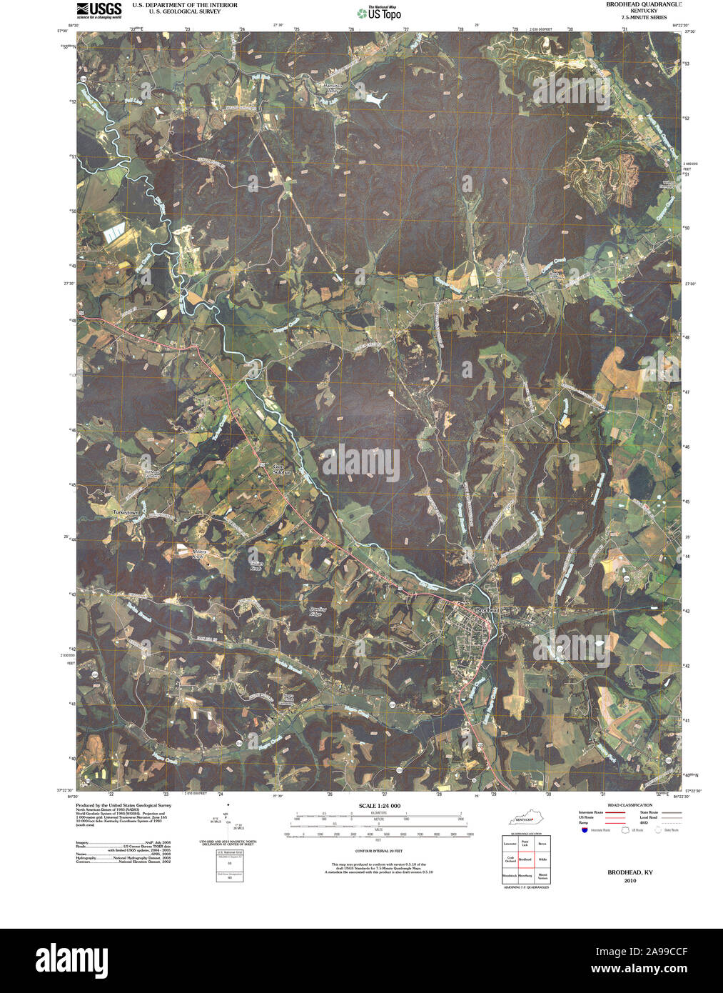 Usgs Topo Map Kentucky Ky Brodhead 20100331 Tm 2A99CCF 