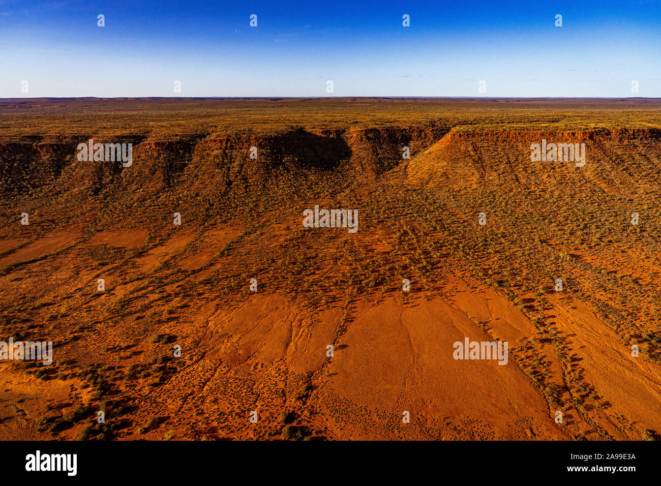 Aerial view of the George Gill ranges in remote central Australia in the Northern Territory Stock Photo
