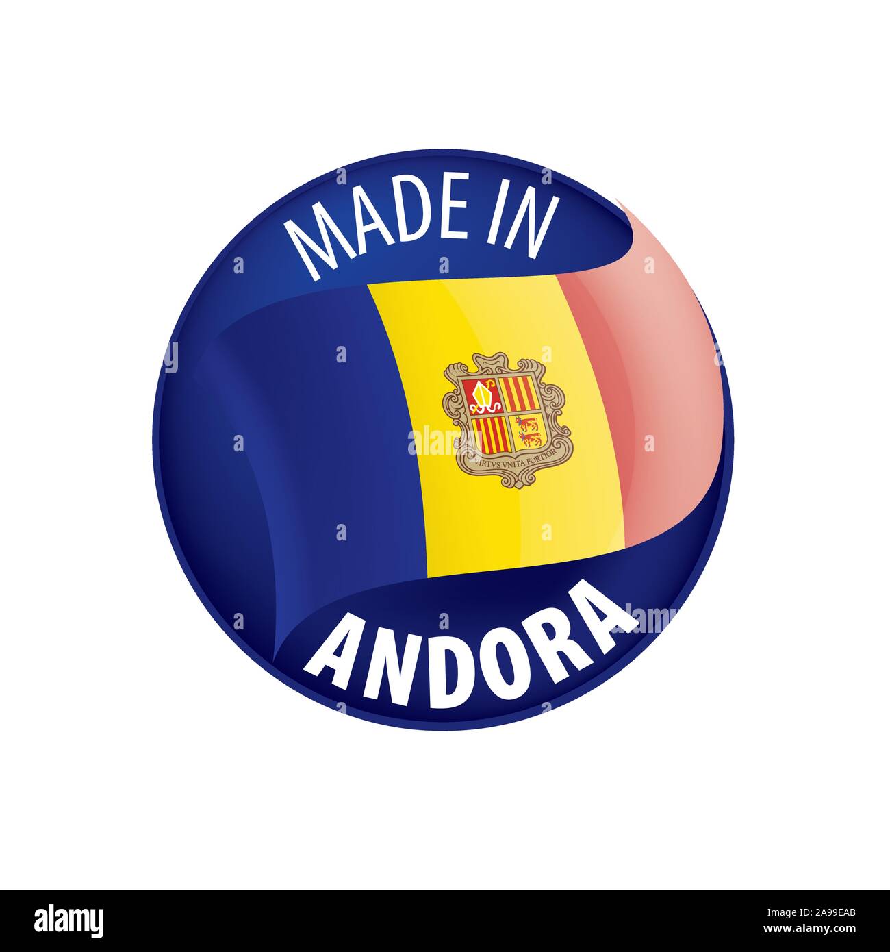 Andora flag, vector illustration on a white background Stock Vector ...