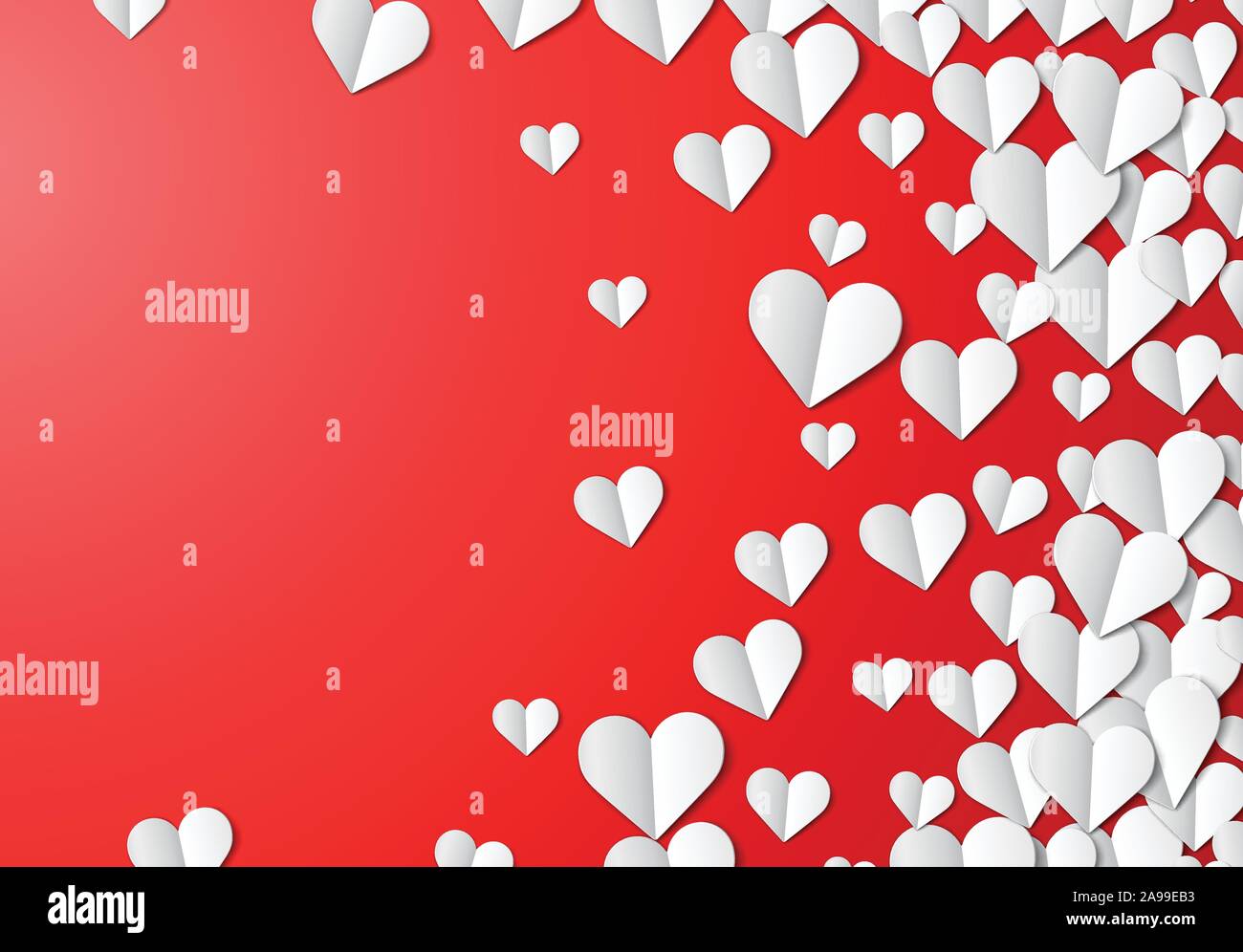 Valentines Day card with cut paper hearts Stock Vector Image & Art - Alamy