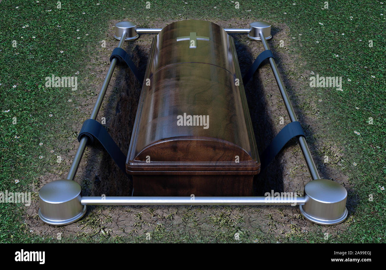 Lowering casket into grave hires stock photography and images Alamy