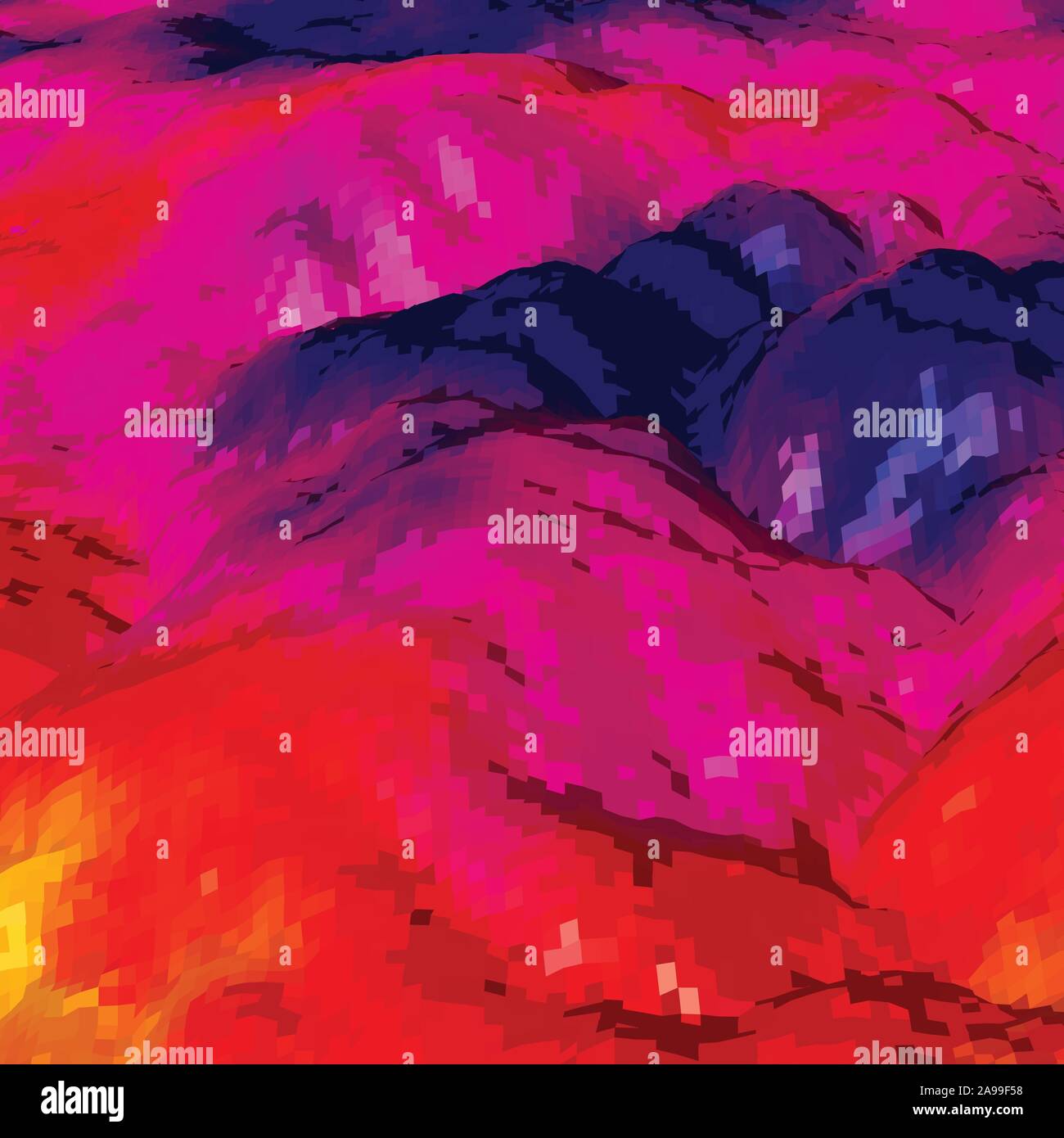 Abstract background with topographic landscape map and pixelated ...