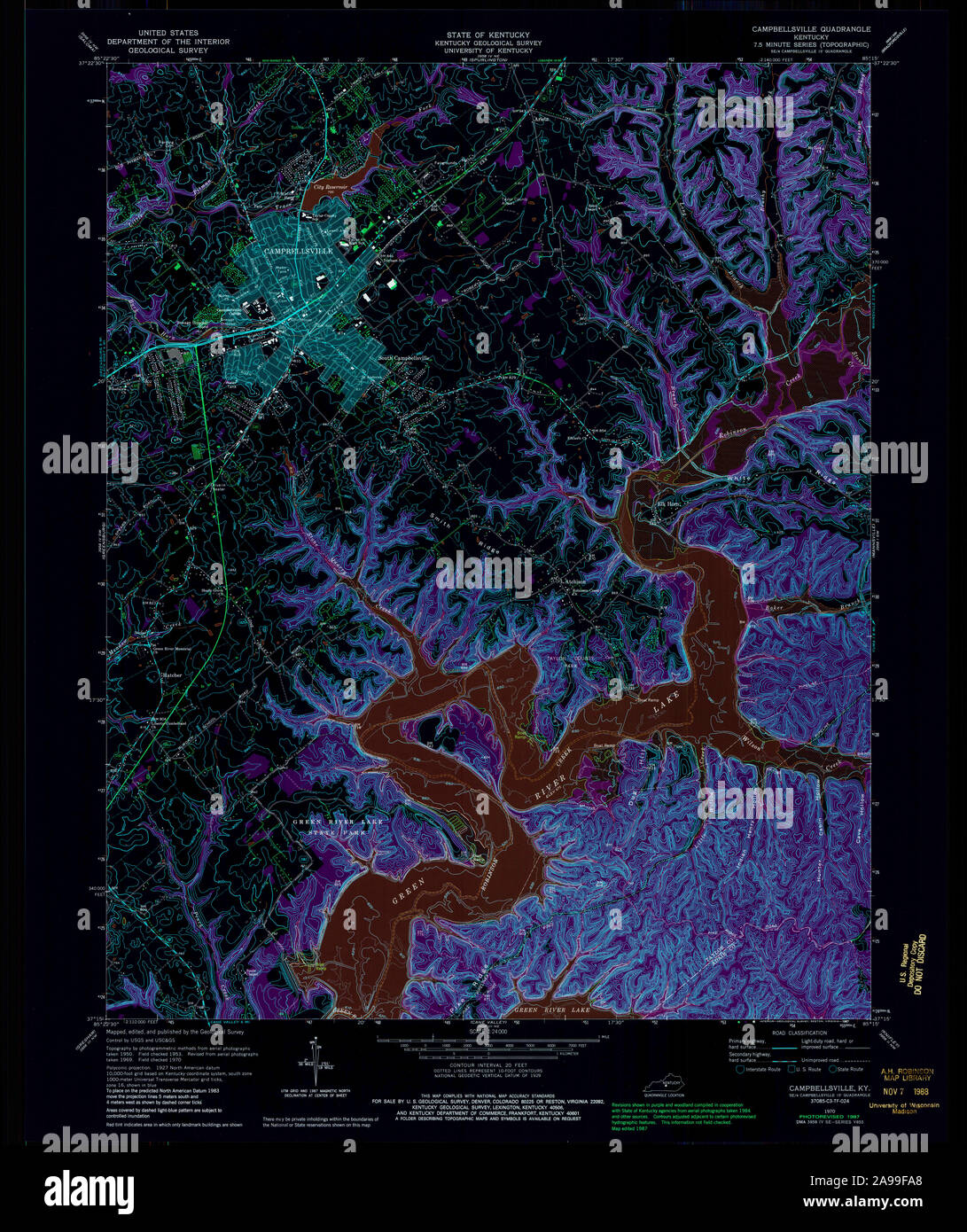 Map of campbellsville hires stock photography and images Alamy