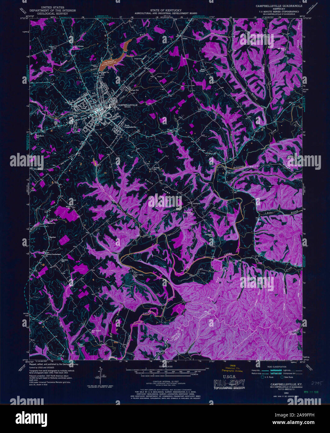 Map of campbellsville hi-res stock photography and images - Alamy