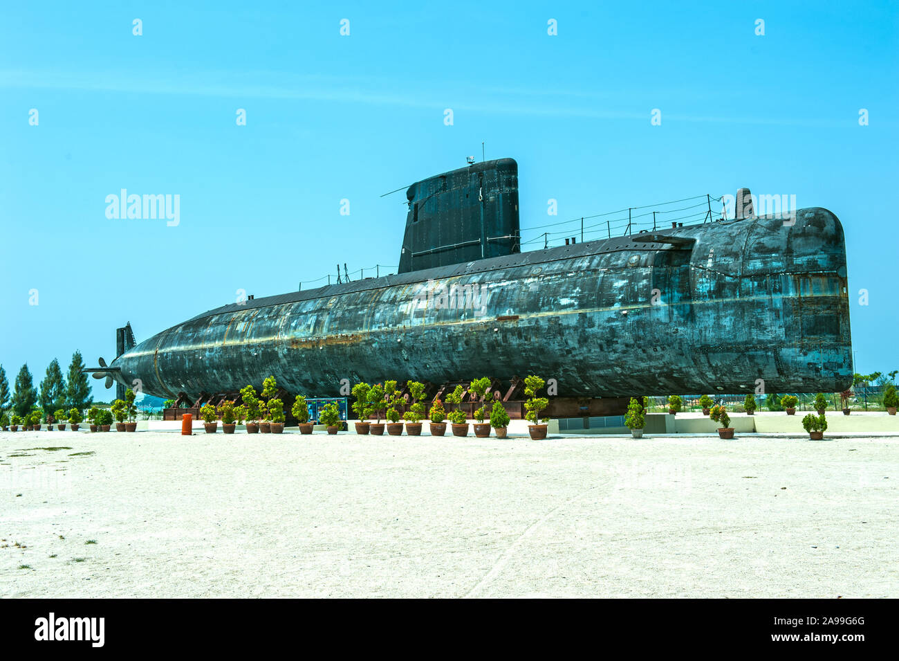 The Submarine Museum (Malay: Muzium Kapal Selam) is a museum about submarine in Klebang, Melaka, Malaysia. Stock Photo