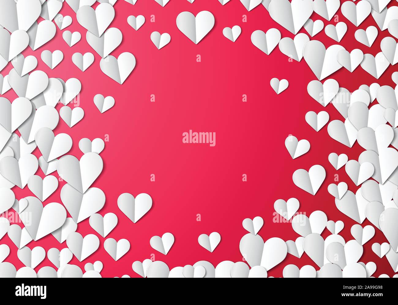 Valentines Day card with cut paper hearts Stock Vector Image & Art - Alamy