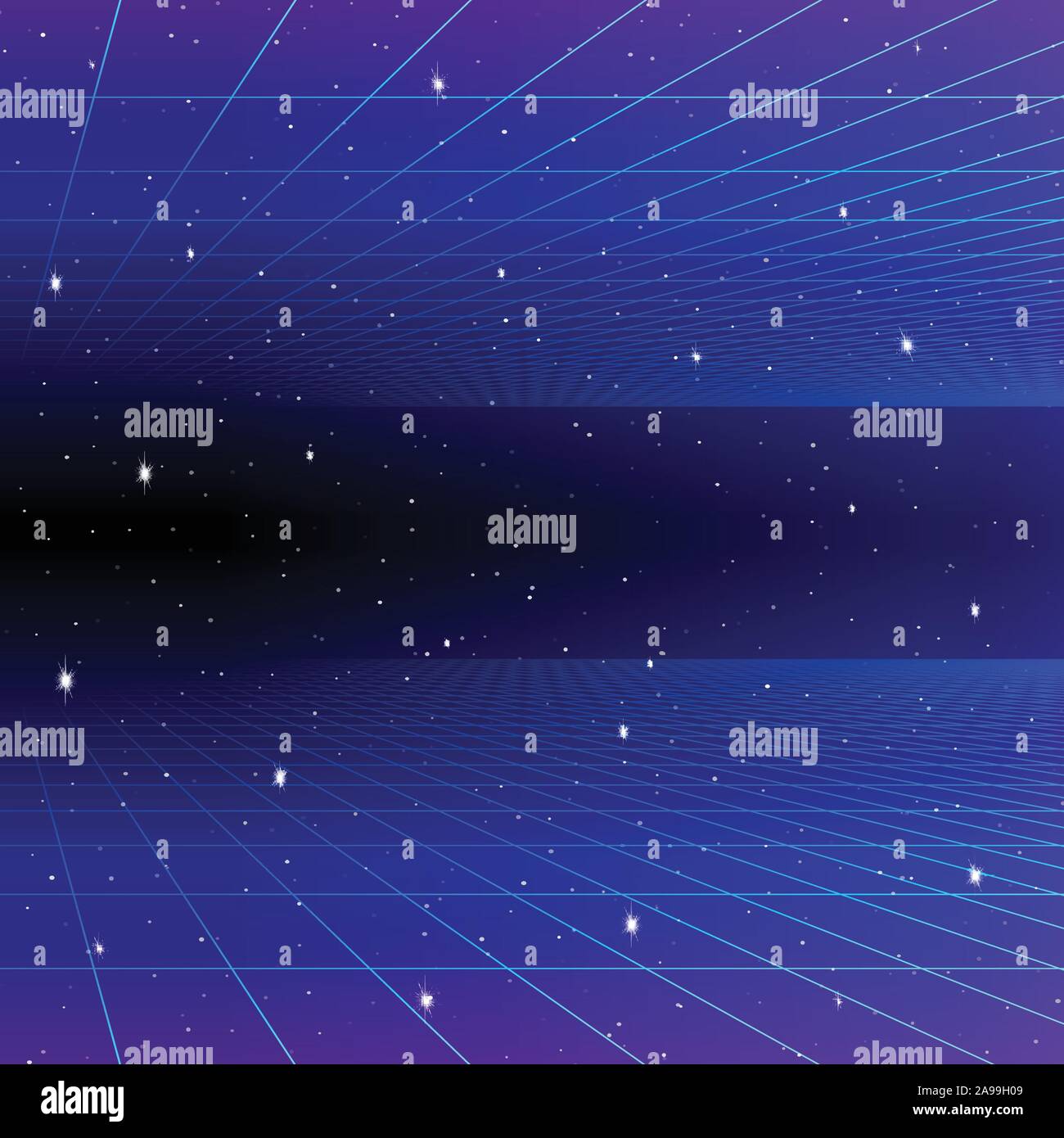 Retro neon background with 80s styled laser grid and stars Stock Vector ...