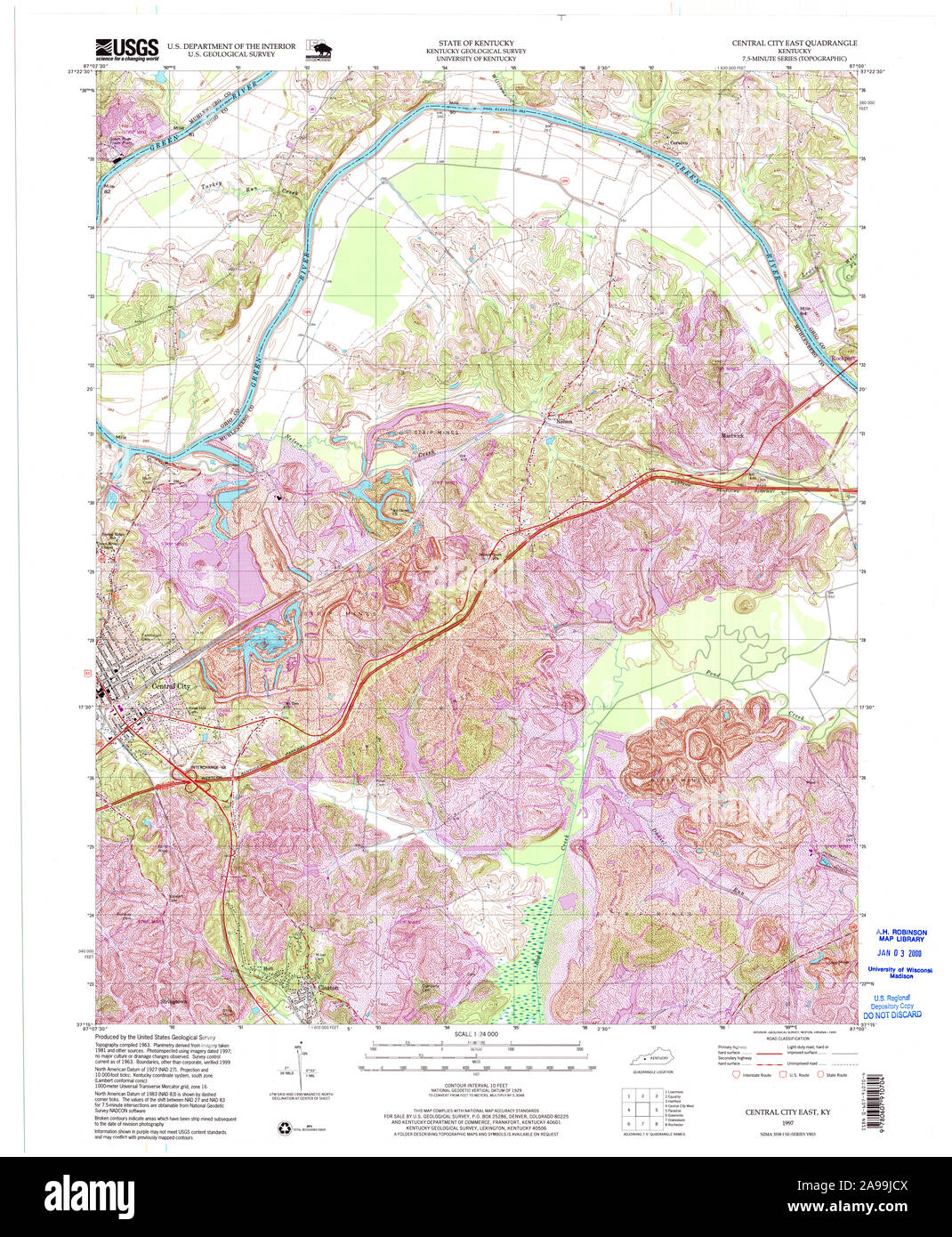 Central City Ky Map Central City Kentucky Map High Resolution Stock Photography And Images -  Alamy
