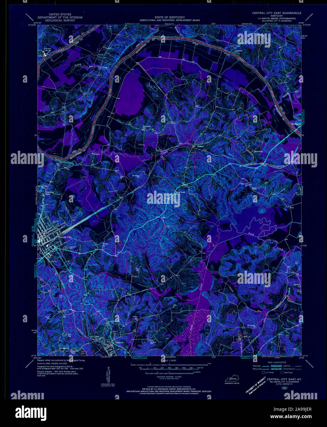 Central City Ky Map Central City Kentucky Map High Resolution Stock Photography And Images -  Alamy