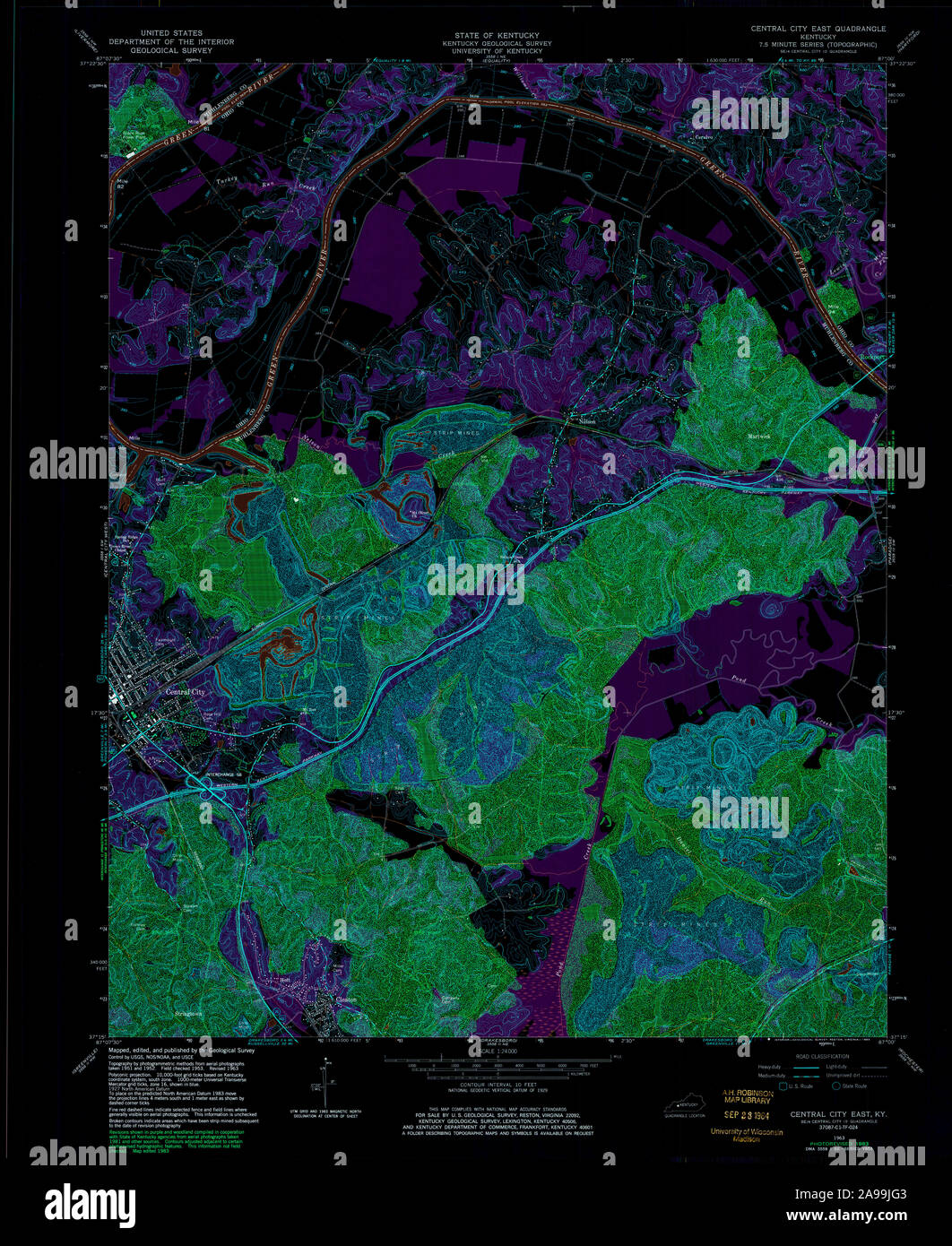 Central city kentucky map hires stock photography and images Alamy