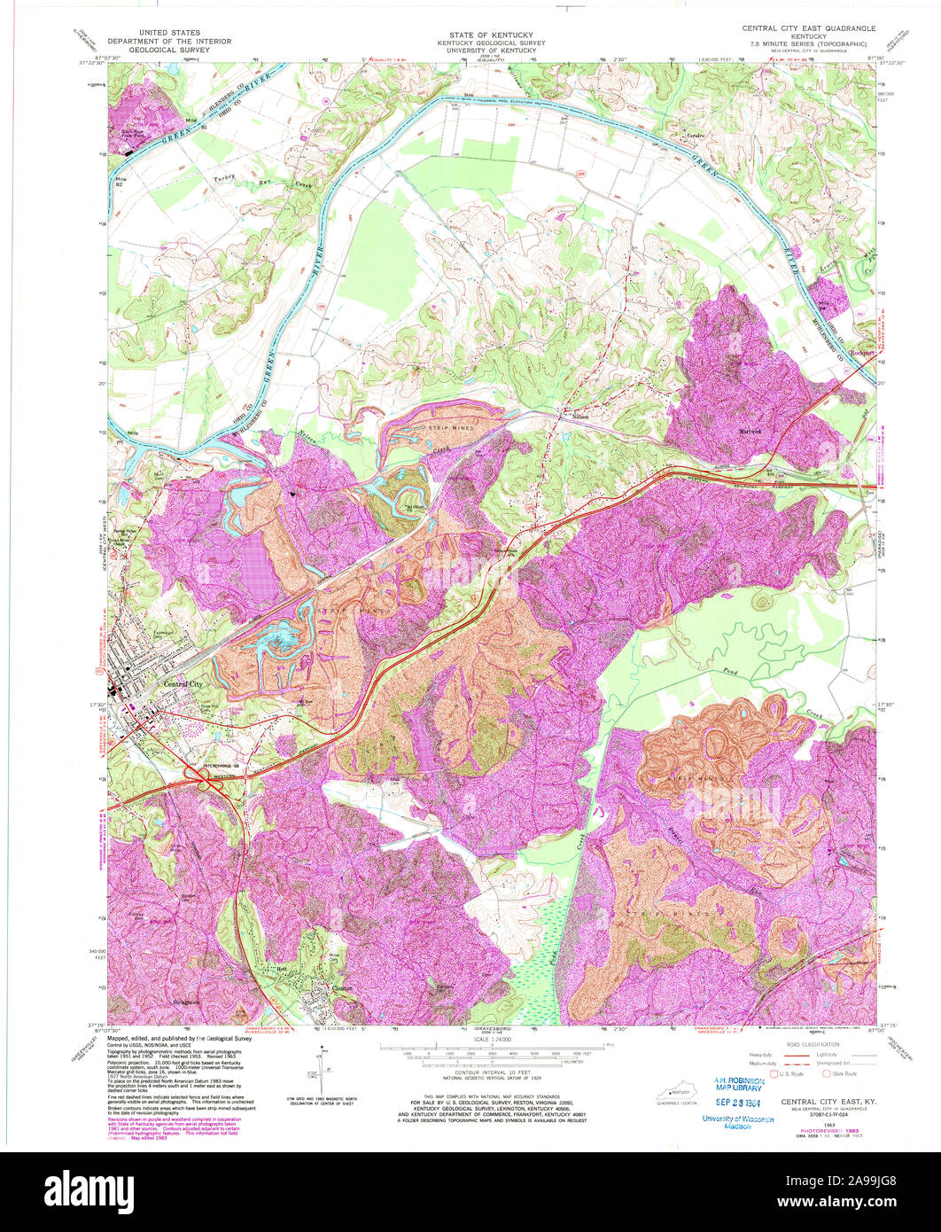 Central city kentucky map hires stock photography and images Alamy