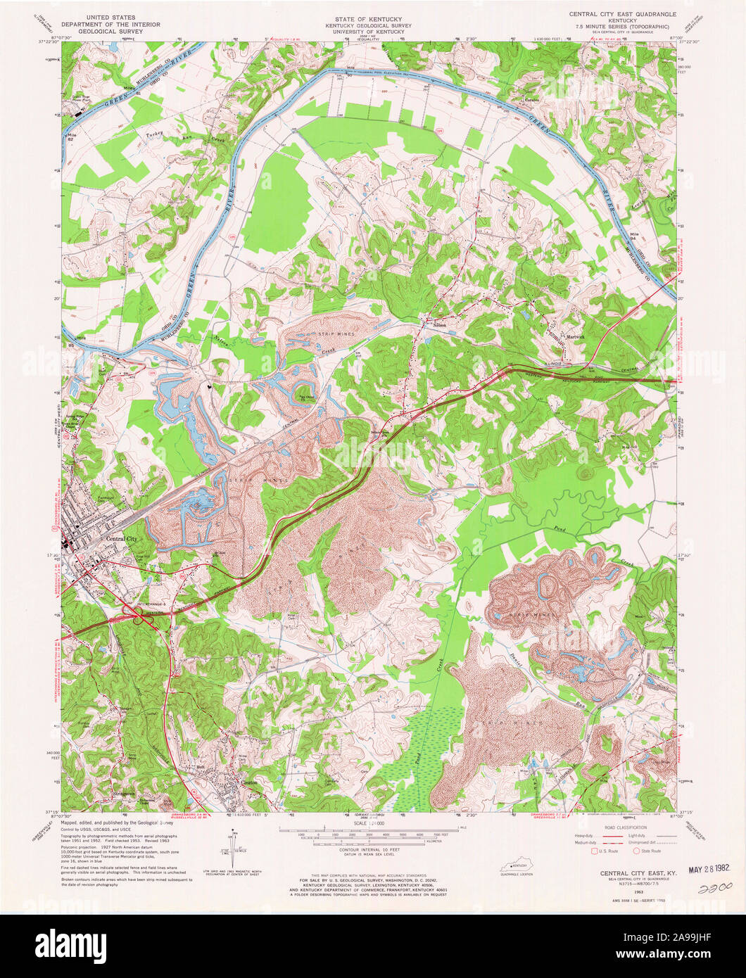 Central city kentucky map hires stock photography and images Alamy