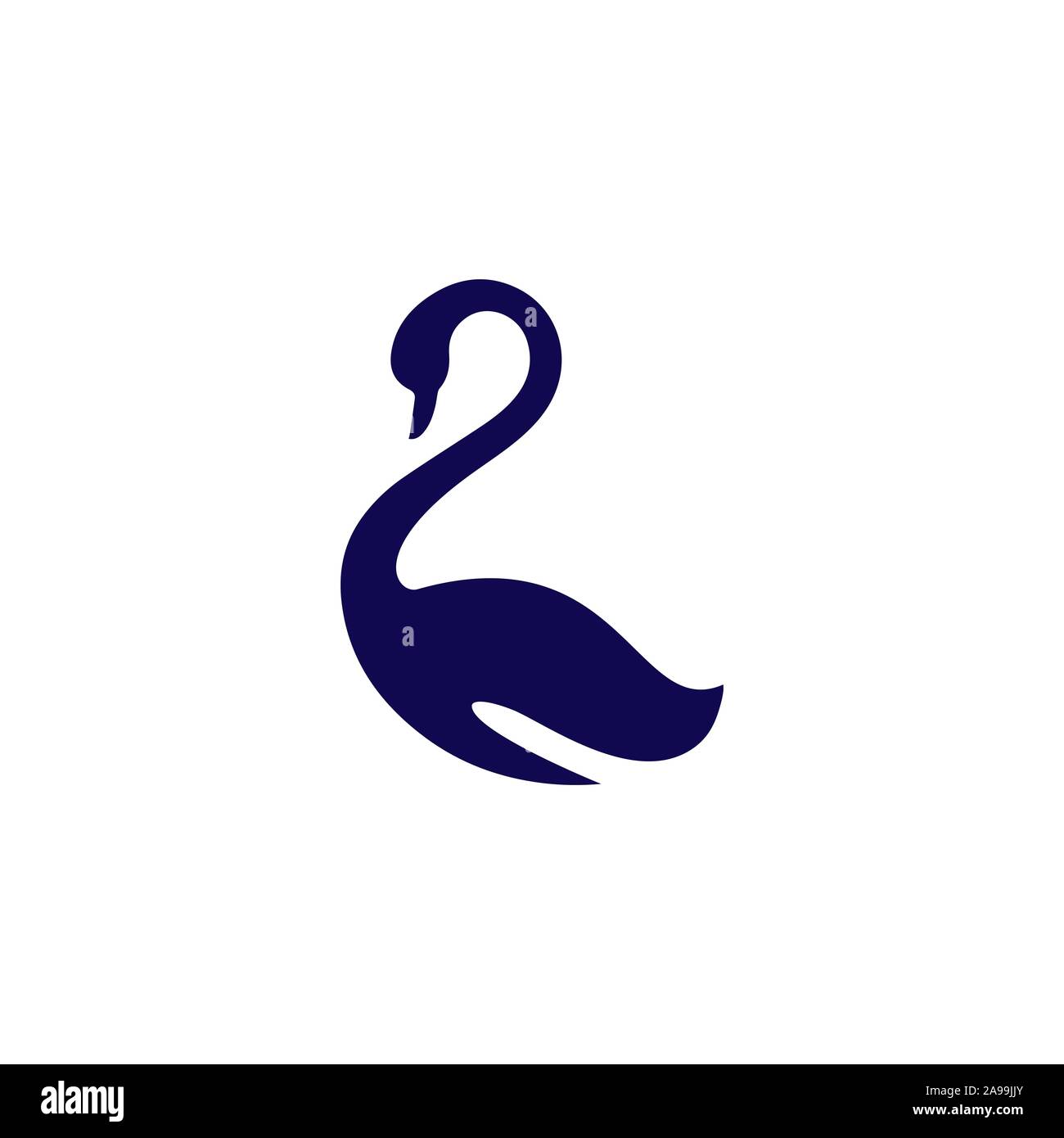 new luxury stylish spreading wings swan logo design vector logotype sign illustration Stock Vector