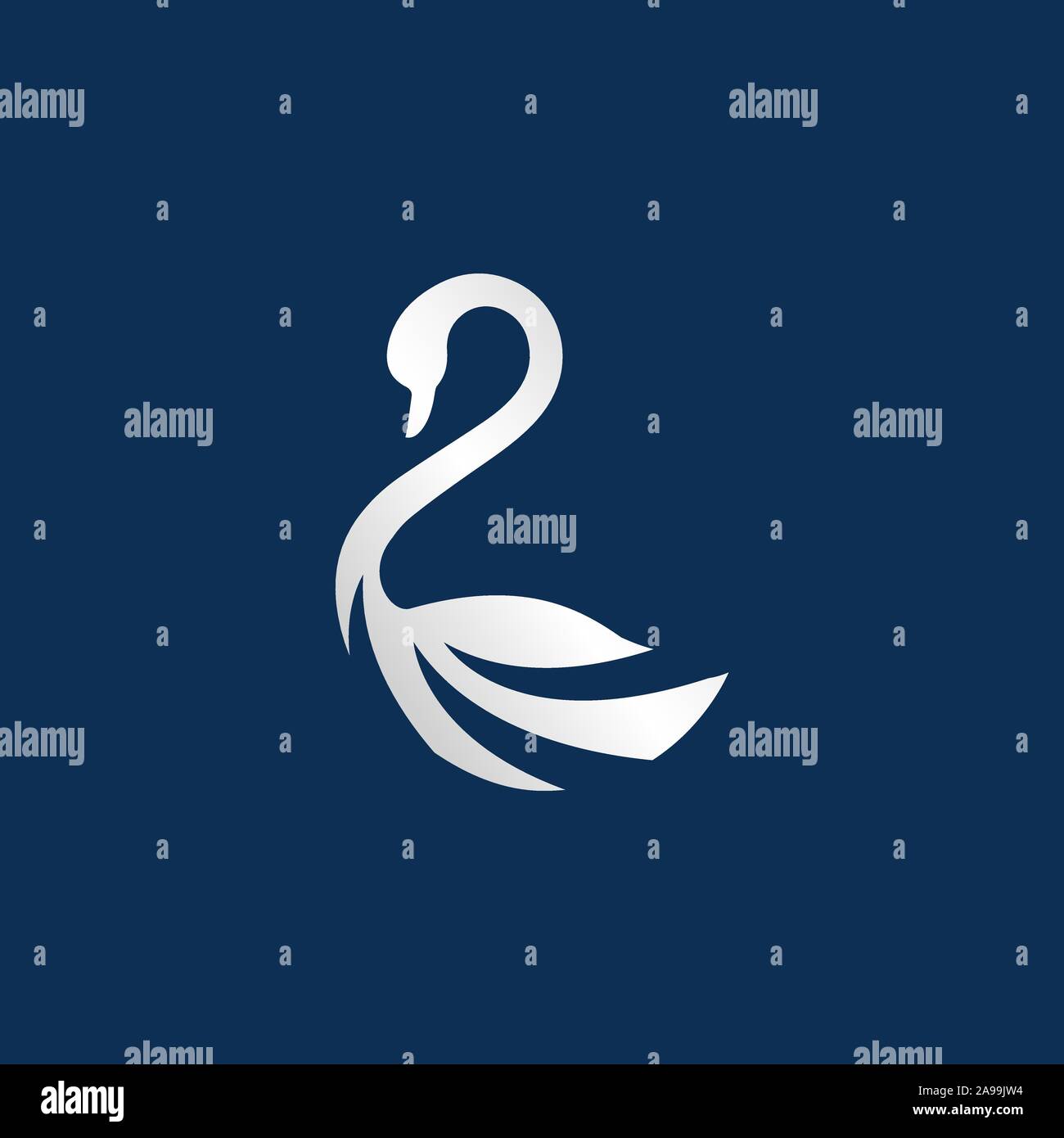 new luxury stylish spreading wings swan logo design vector logotype sign illustration Stock Vector