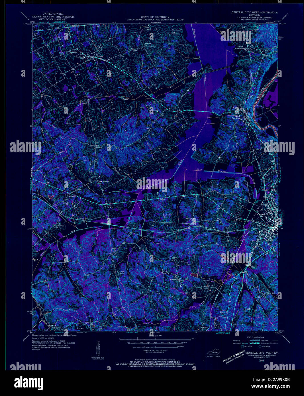 Central city kentucky map hires stock photography and images Alamy