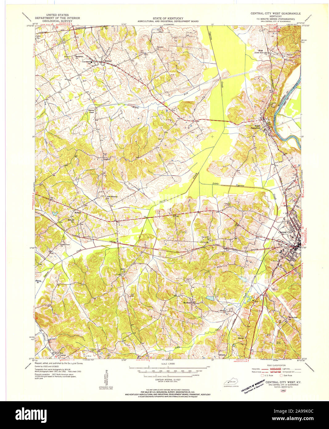 Central city kentucky map hires stock photography and images Alamy