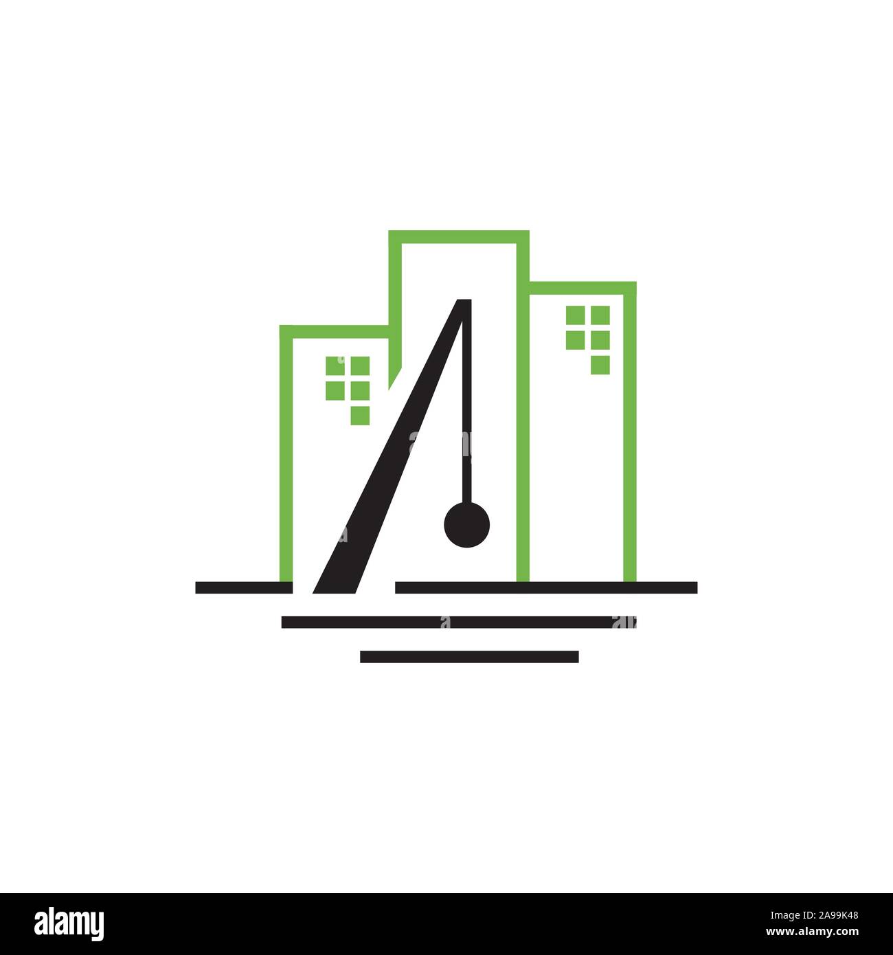 building demolition logo design vector with wrecking ball icon