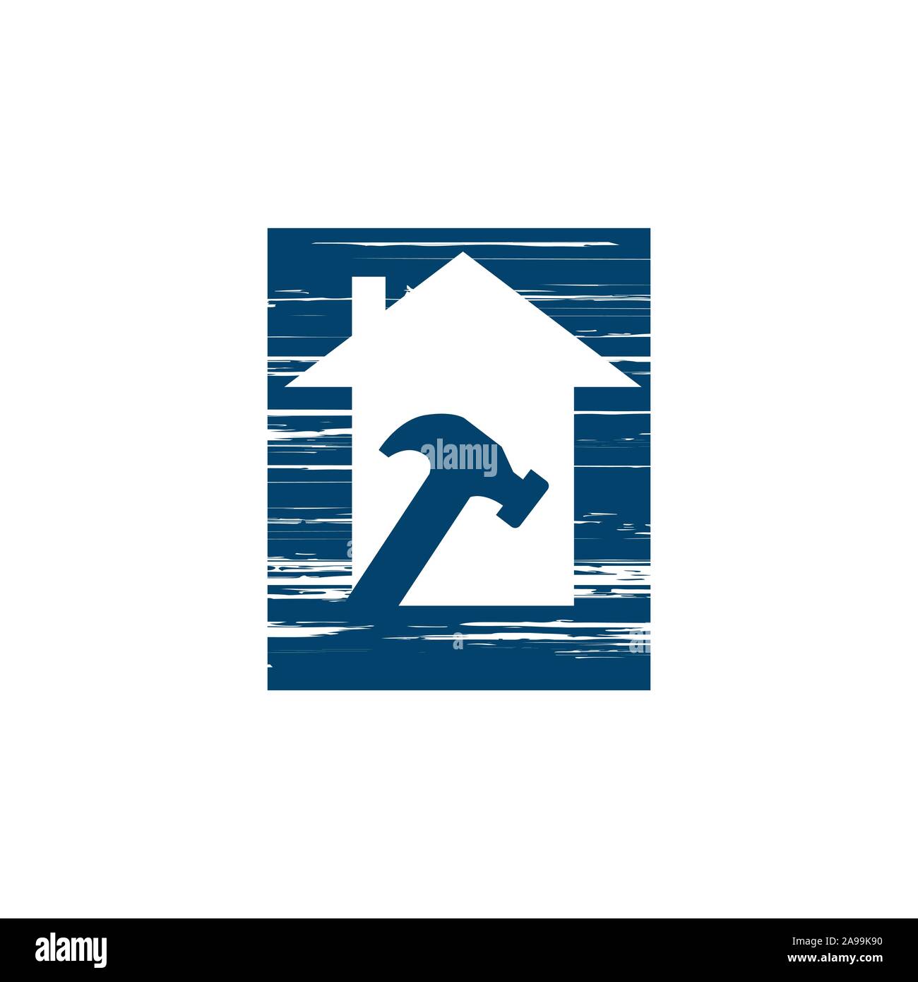 Home Repair Logo. Creative home and hammer tools for construction concept. vector illustration. eps 10 Stock Vector