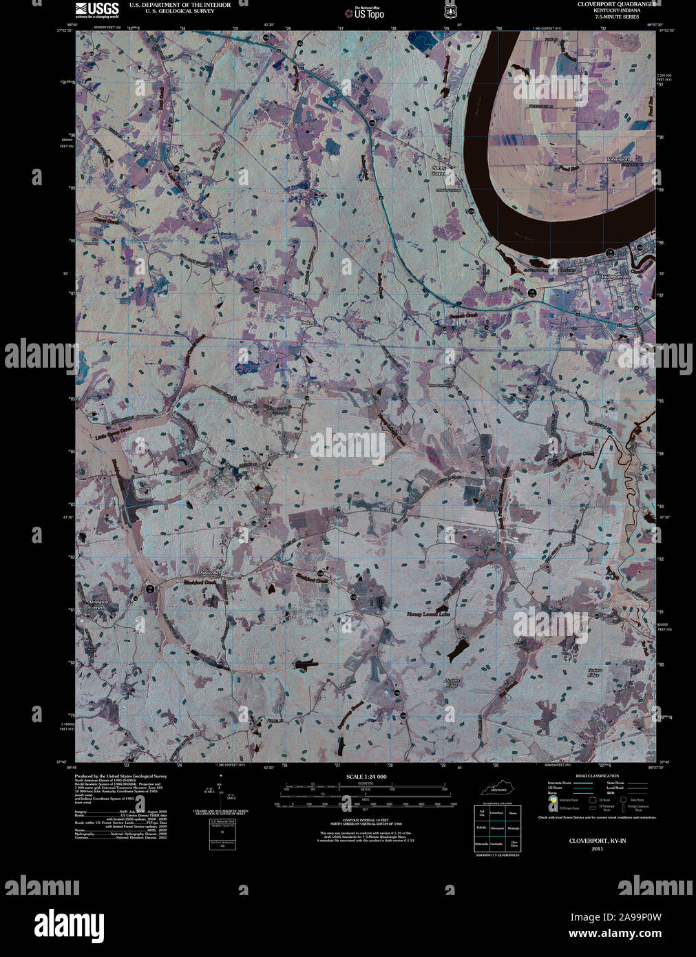 Map of cloverport hires stock photography and images Alamy