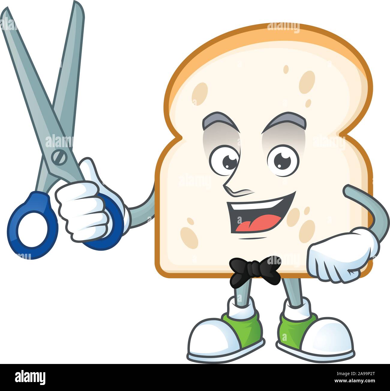 Barber mascot cartoon in slice white bread Stock Vector Image & Art Alamy