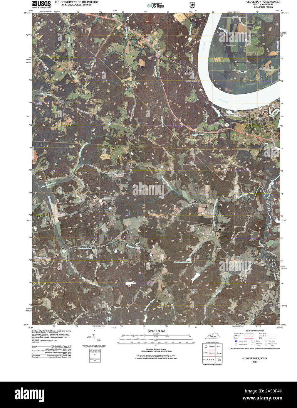 Map of cloverport hires stock photography and images Alamy