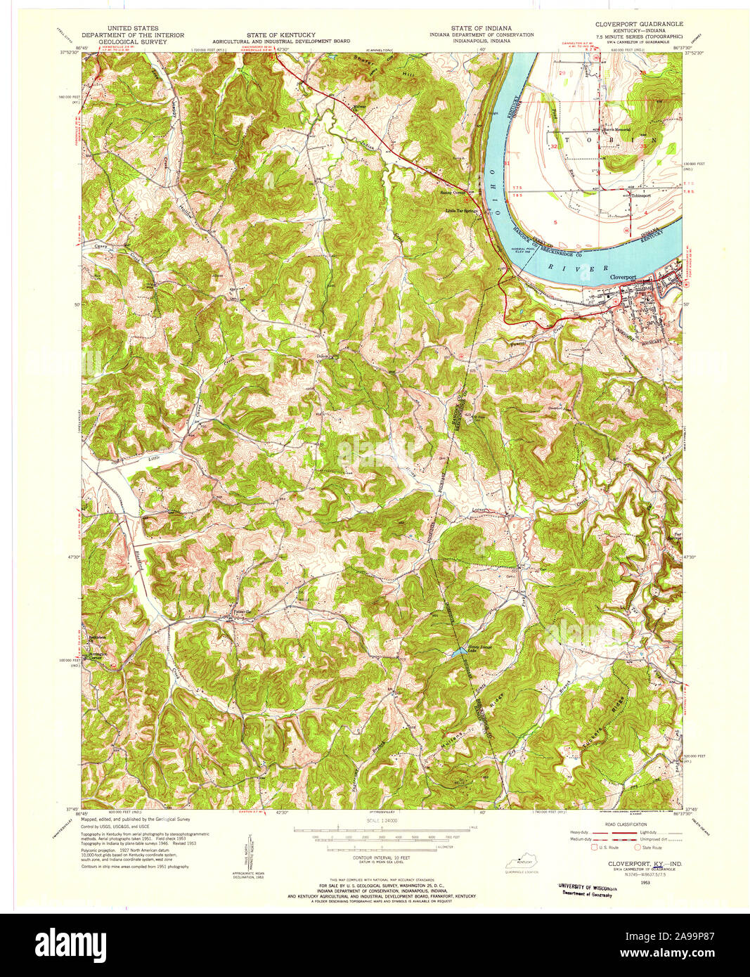 Map of cloverport hires stock photography and images Alamy