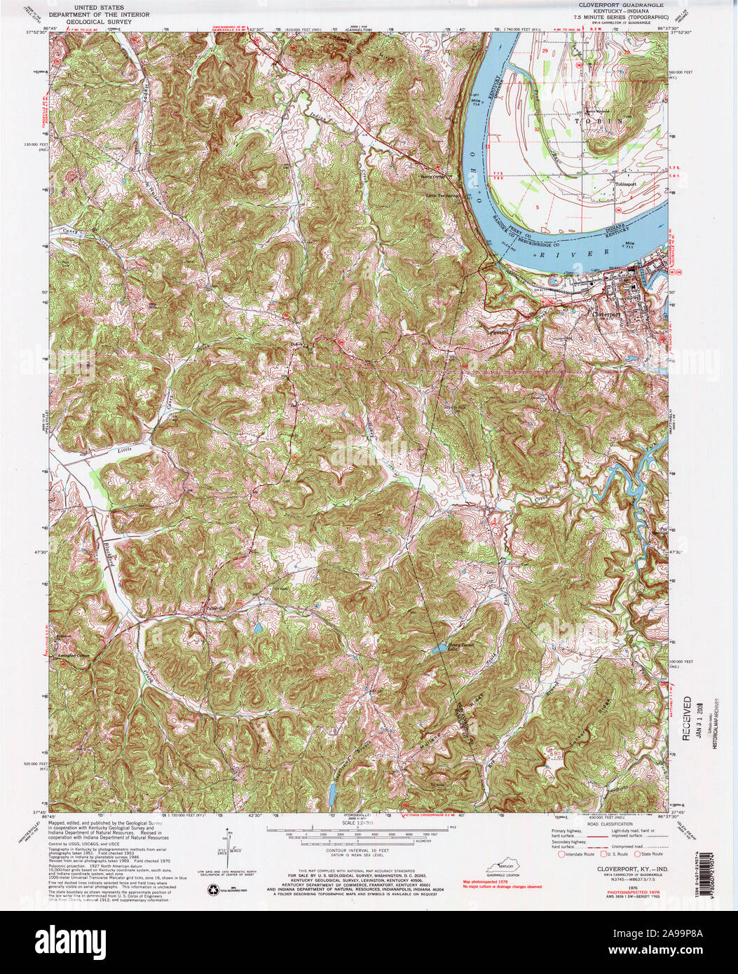 Map of cloverport hires stock photography and images Alamy