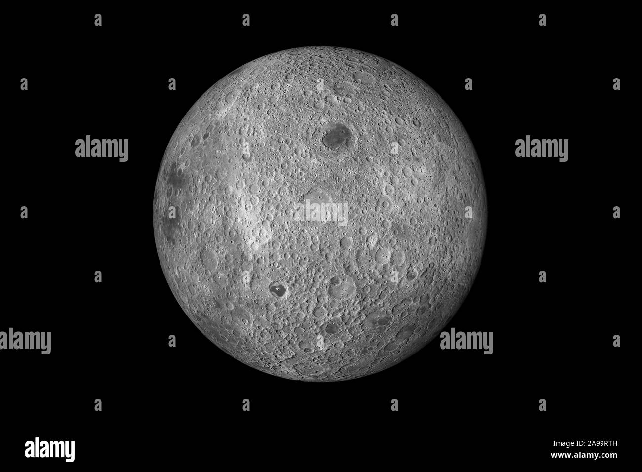 Far side of the moon, 3d render Stock Photo
