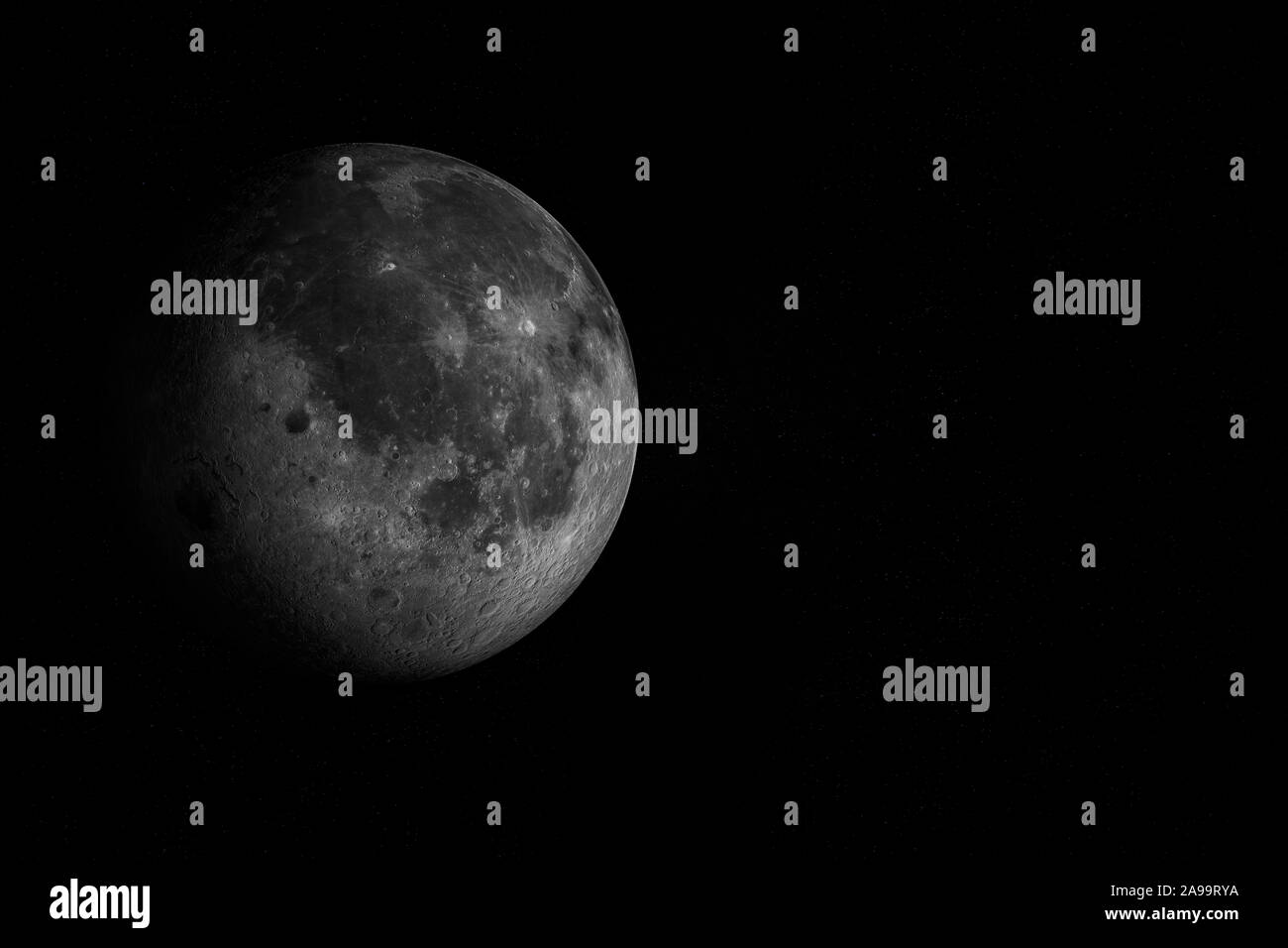 Mare Nubium in the moon, 3d rendering Stock Photo
