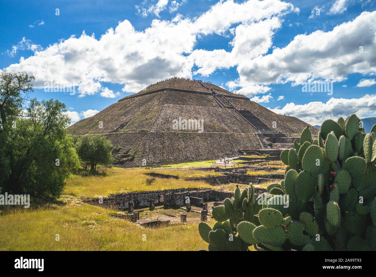 Pyramid of sun in Teotihuacan, mexico Stock Photo