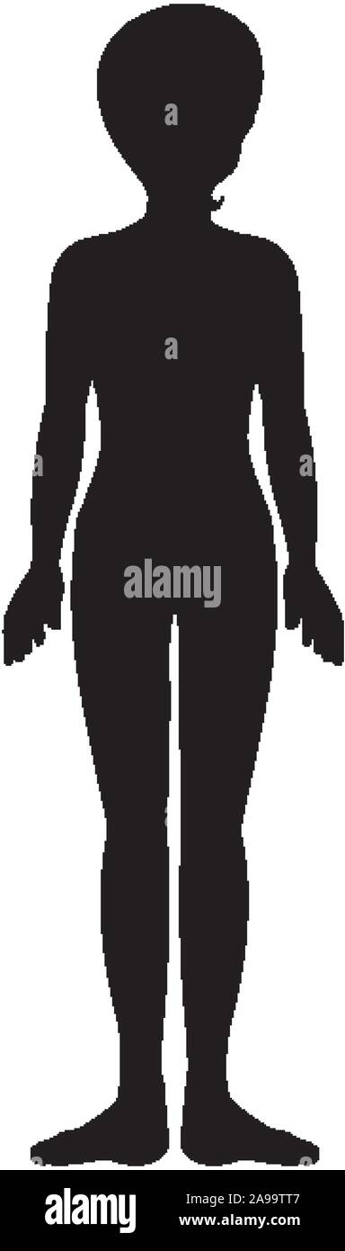 Silhouette human body on white background illustration Stock Vector ...