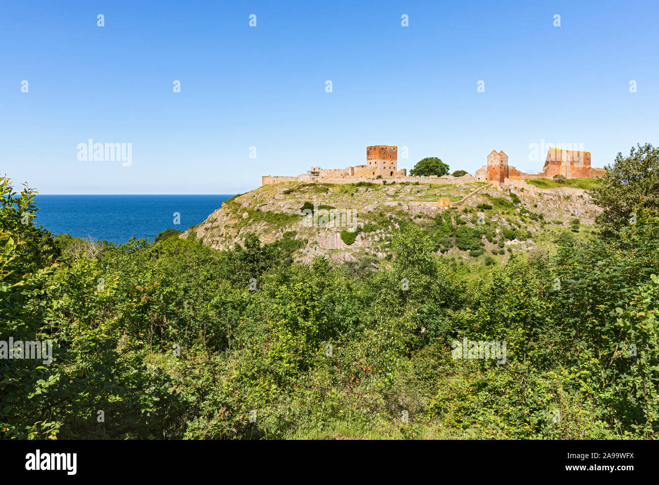 Hammershus, Burgruine, Bornholm, Daenemark Stock Photo Alamy