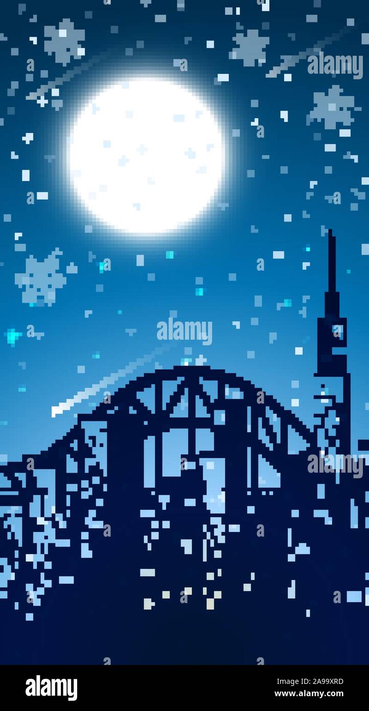 Background scene with city at night illustration Stock Vector Image ...