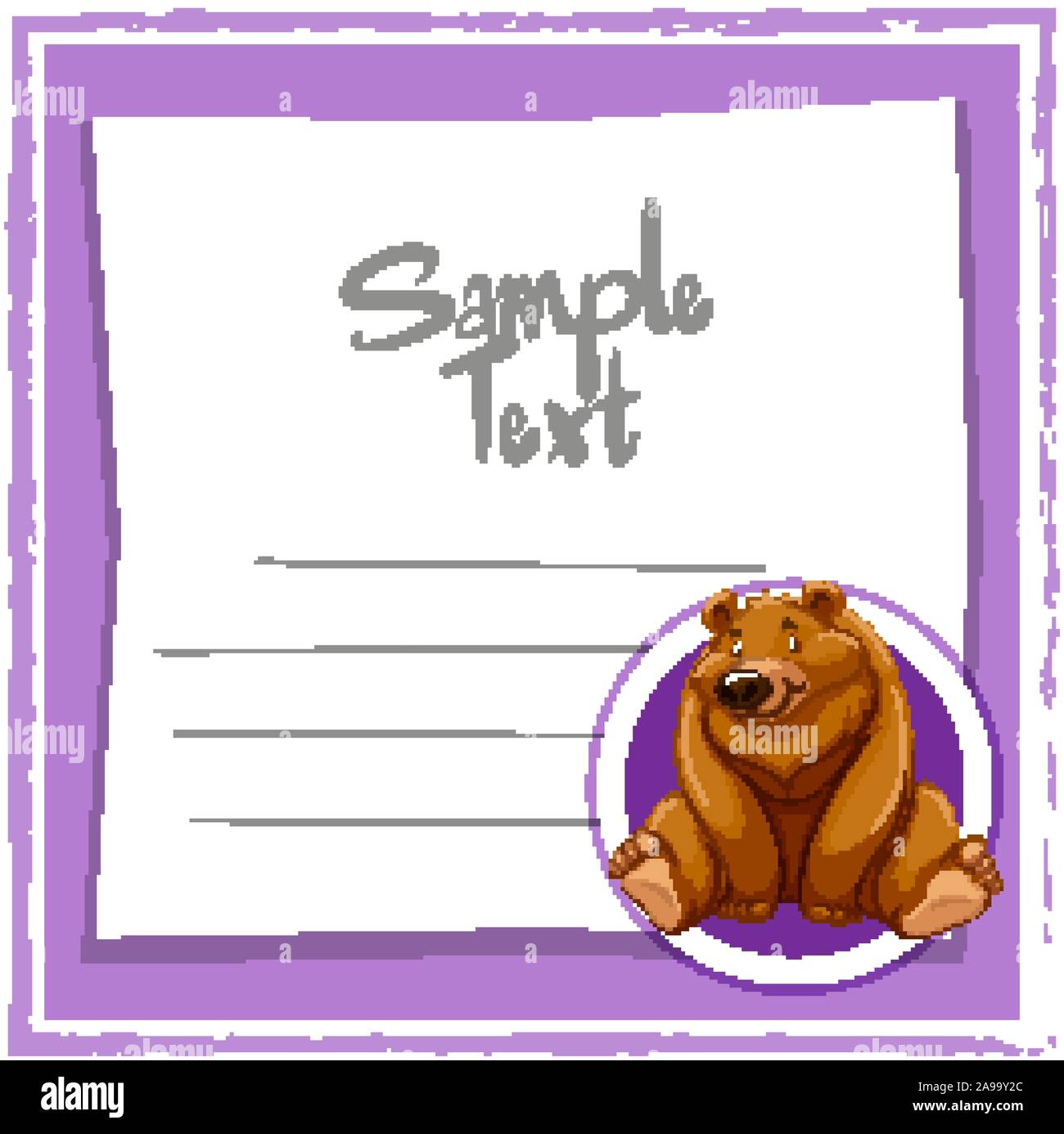 Card template with grizzly bear illustration Stock Vector Image & Art ...