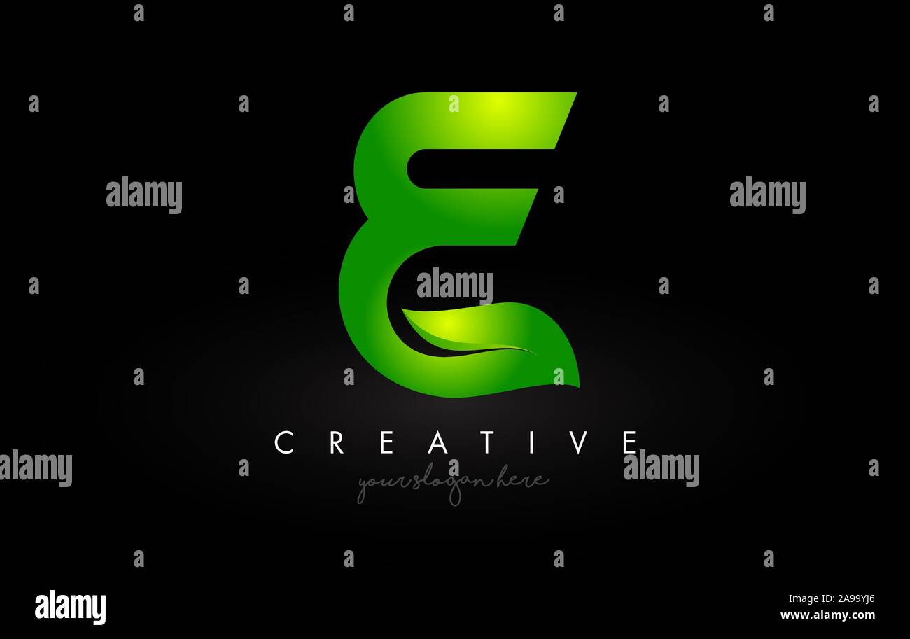 E Leaf Letter Logo Icon Design in Green Colors. Eco Bio Letter Design  Vector Illustration Stock Vector Image & Art - Alamy