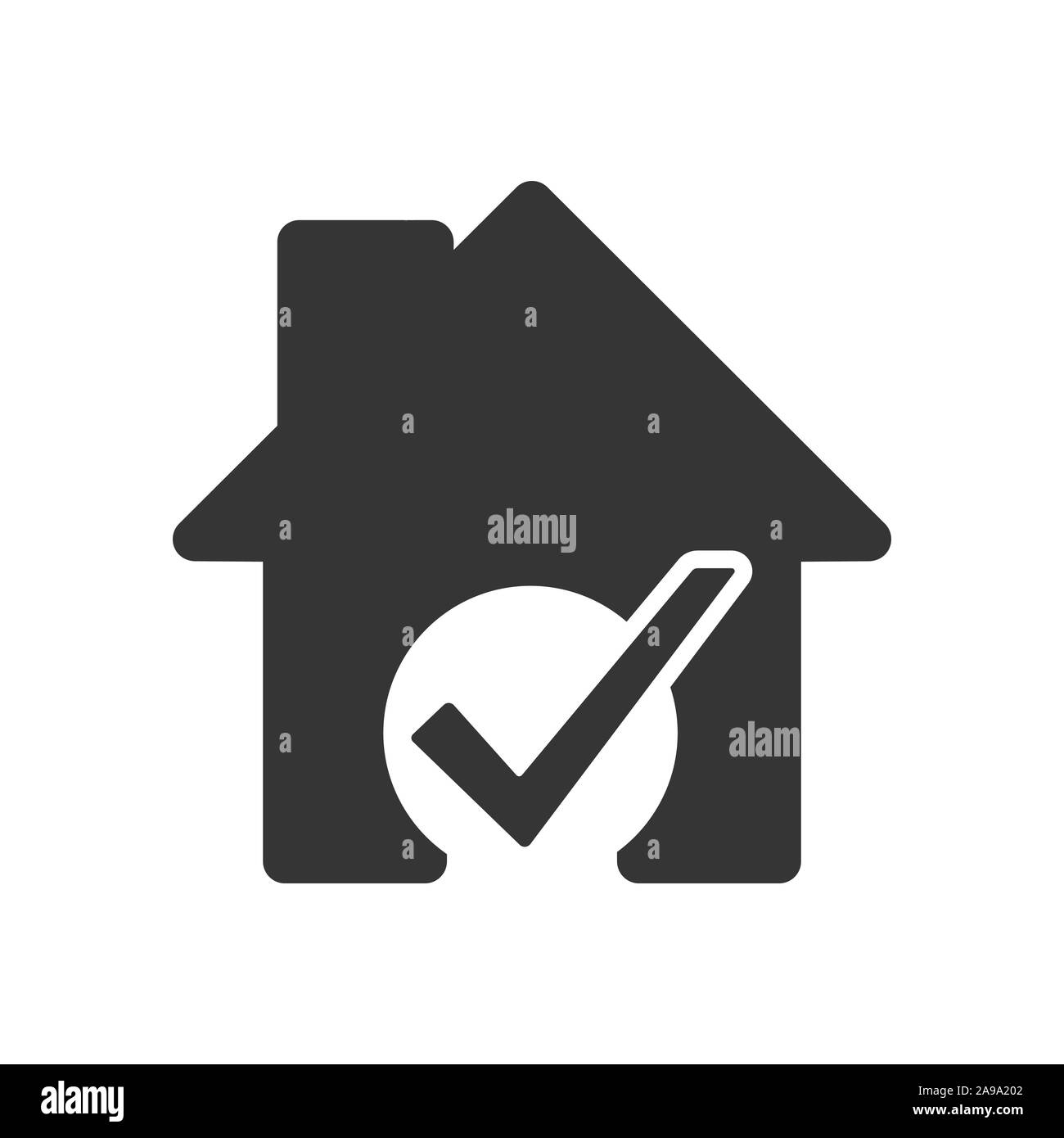 House icon with check mark symbol. Vector House icon. Black home icon ...