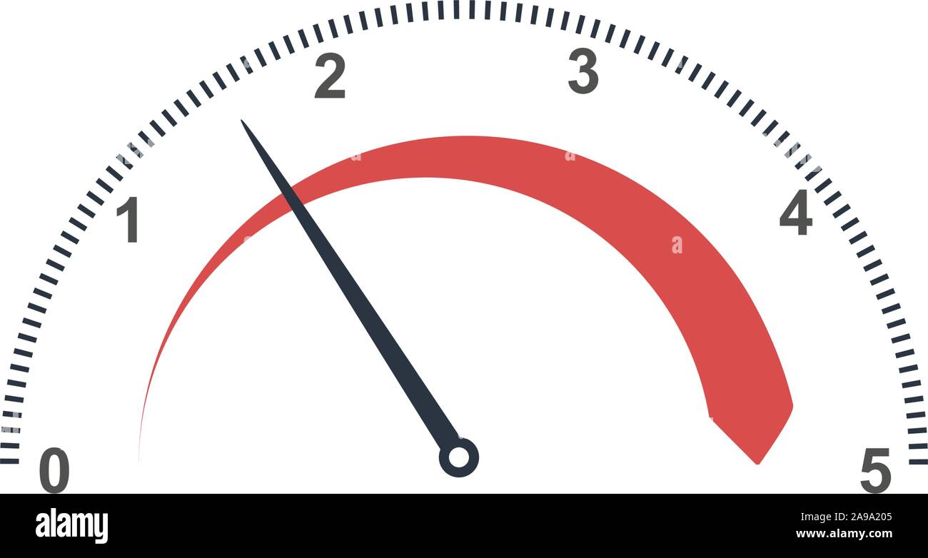 Auto tachometer or Speedometer gauge with. Technology indicator. Stock