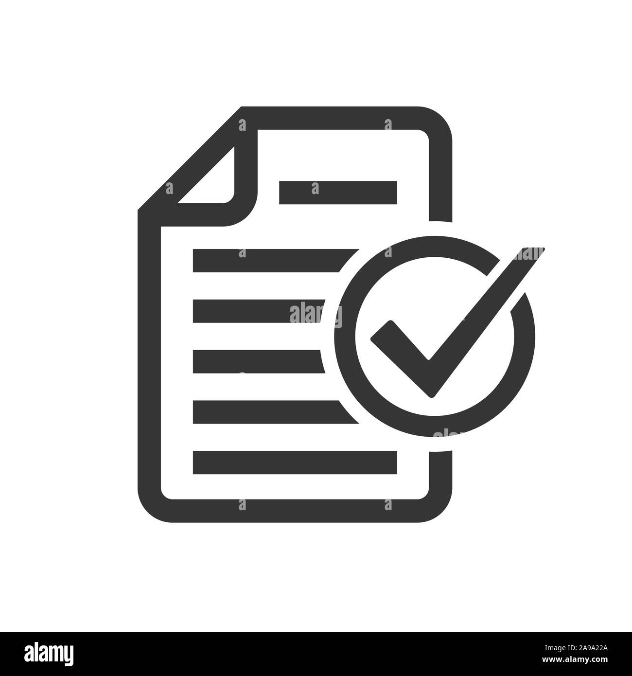 Document icon with check mark. Approved document icon isolated ...