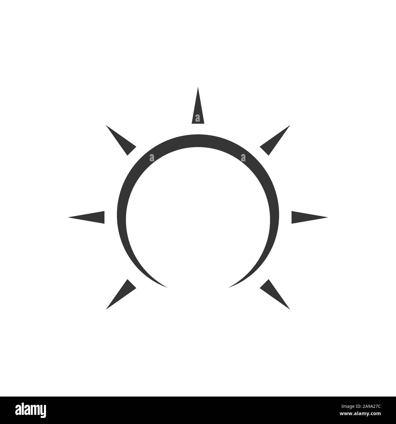 Sun icon - vector. Black vector sun. Flat sun icon isolated Stock ...