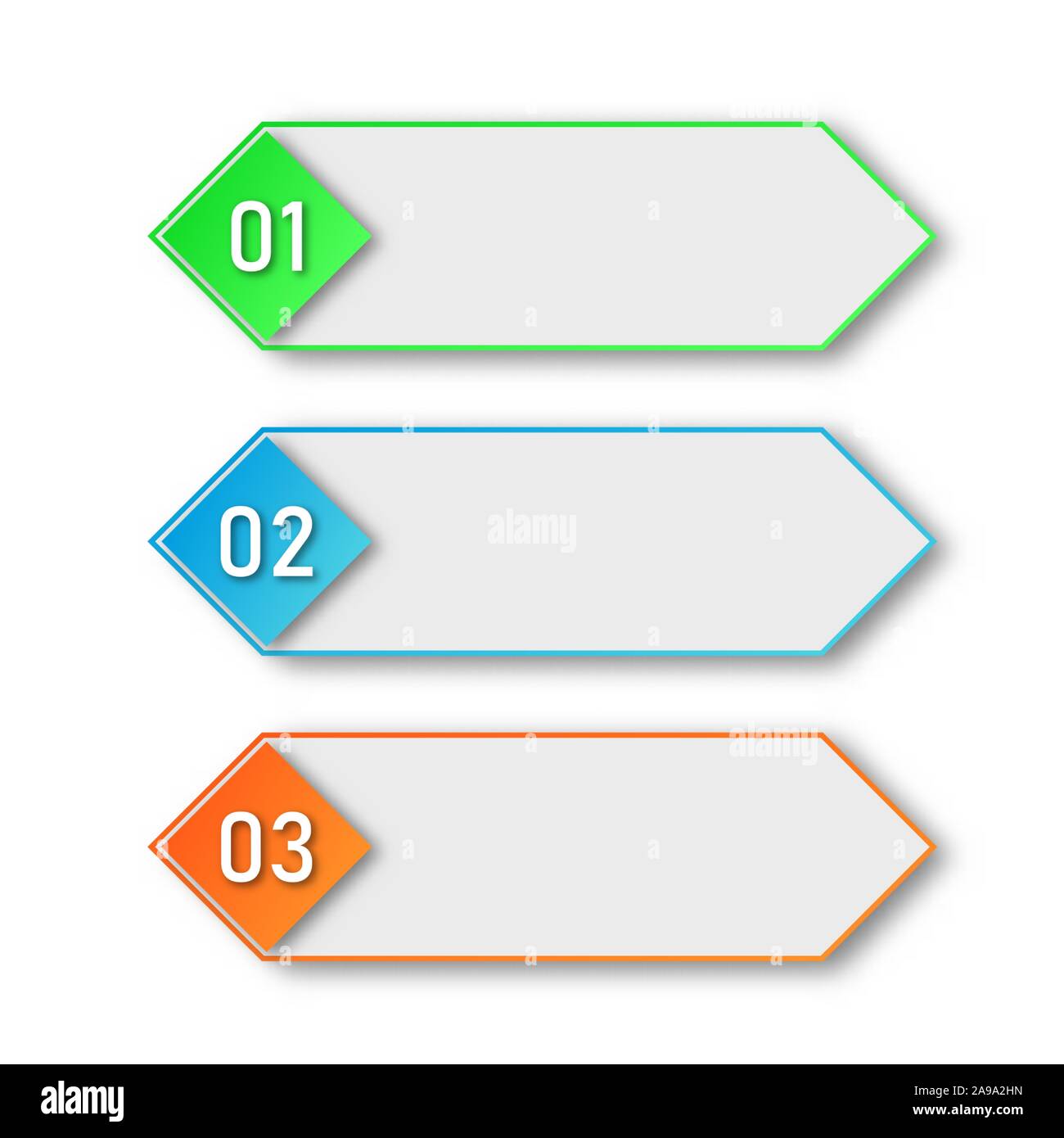 Colored process steps. Vector Infographic elements. 1, 2 and 3 numbers or steps Stock Vector