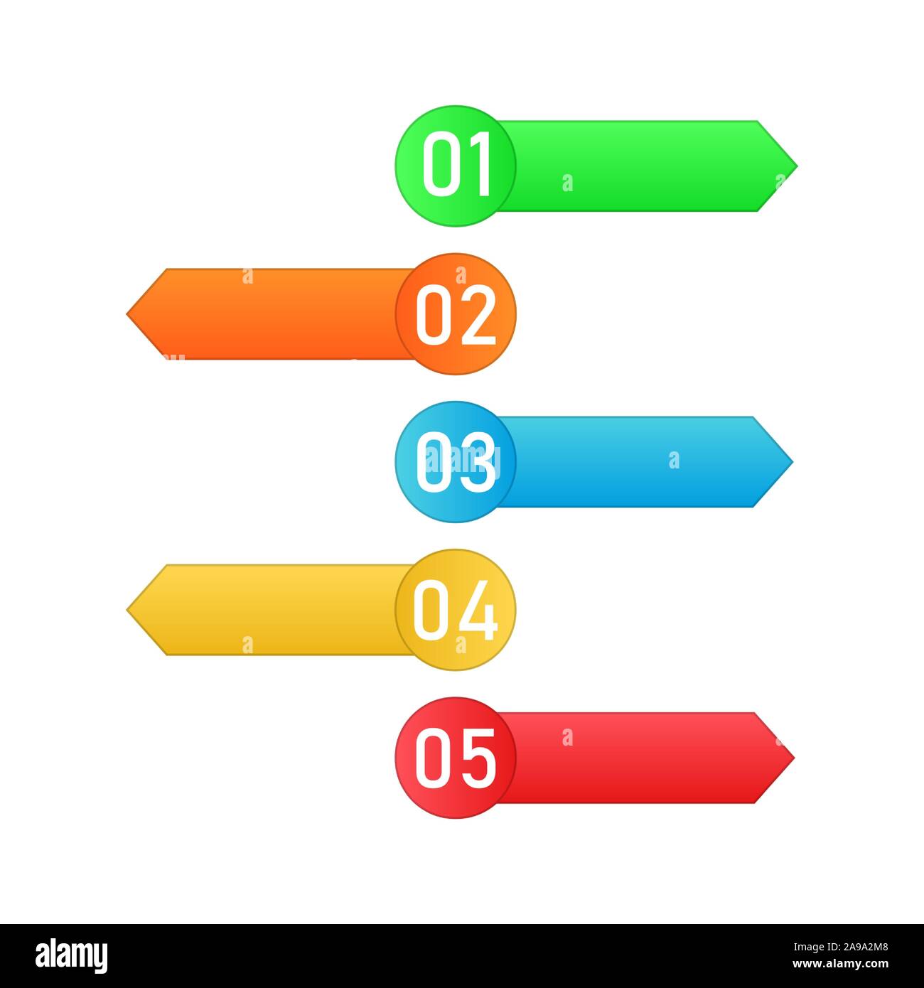 Colored process steps. Vector Infographic elements. Numbers of business steps Stock Vector