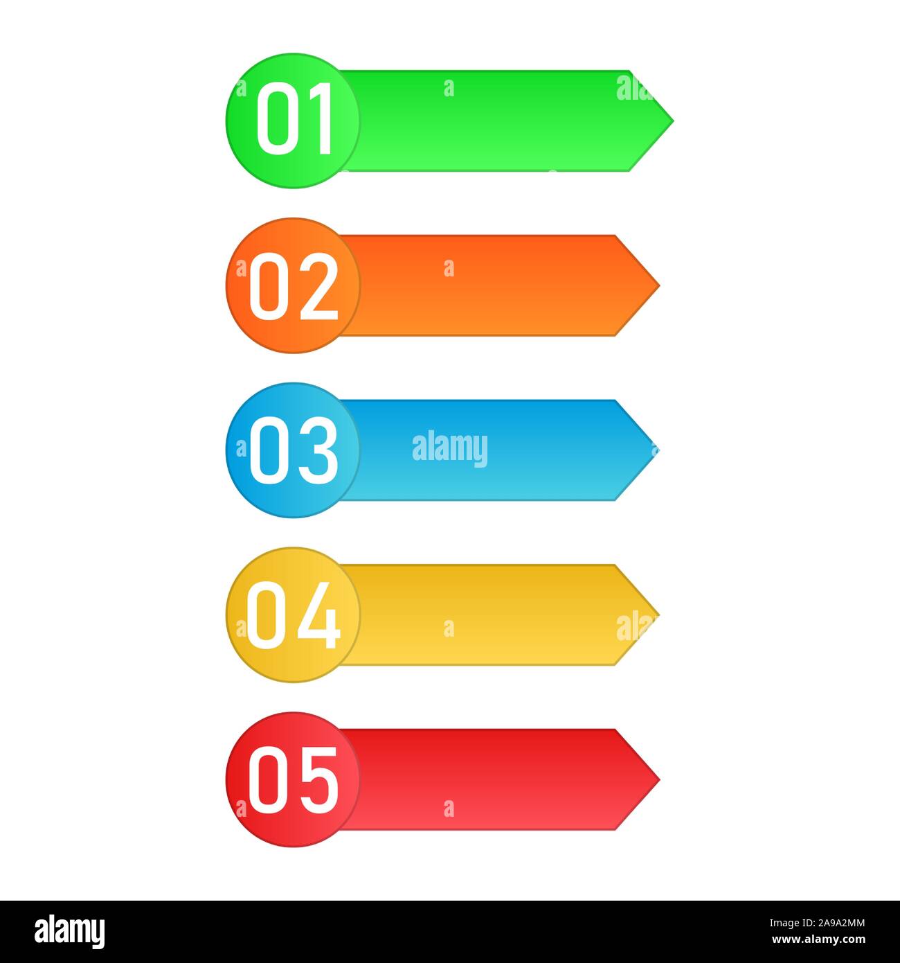 Colored process steps. Vector Infographic elements. Numbers of business steps Stock Vector